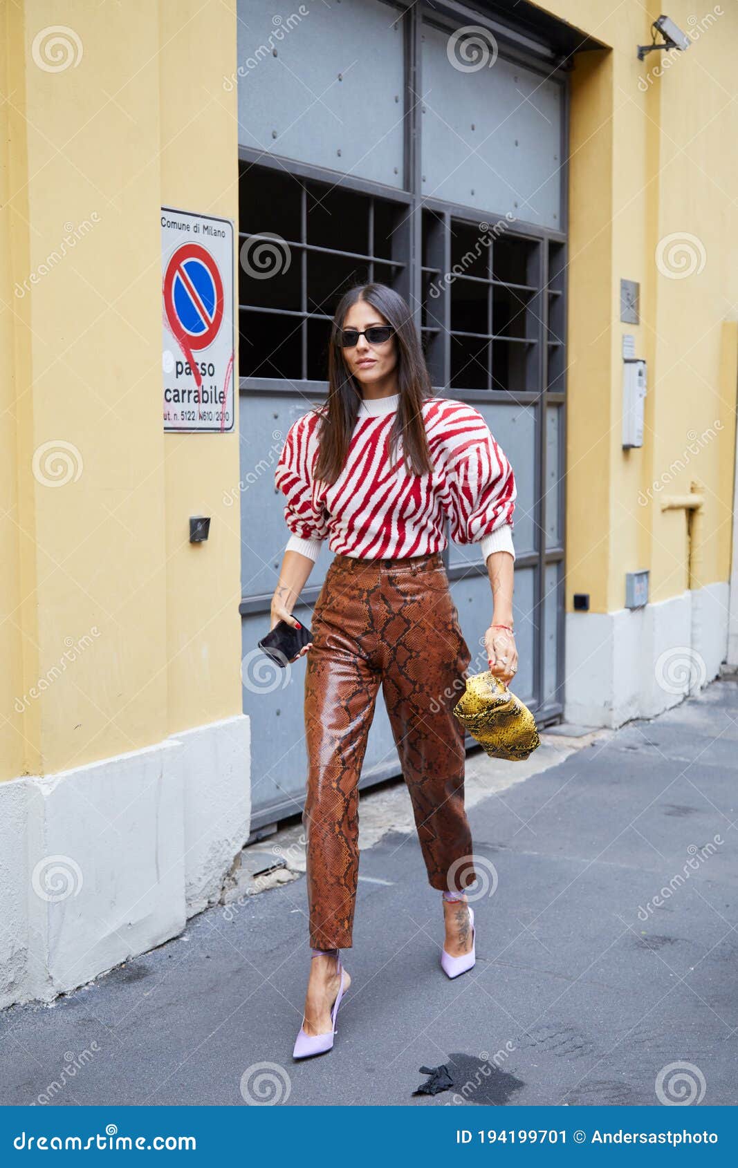 Gilda Ambrosio before Boss Fashion Show, Milan Fashion Week Street ...