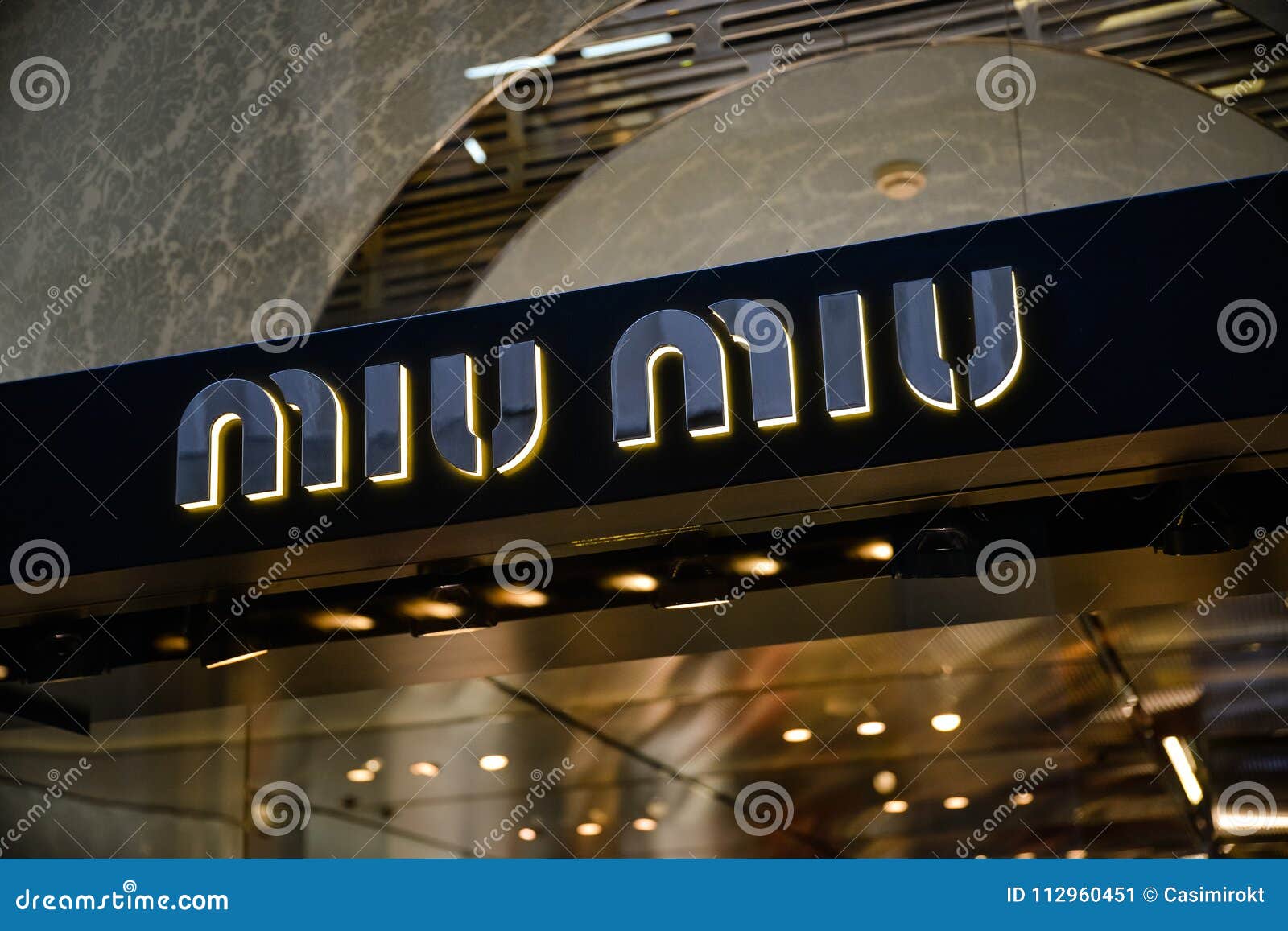 Milan, Italy - September 24, 2017: Miu Miu Store in Milan. Fash ...