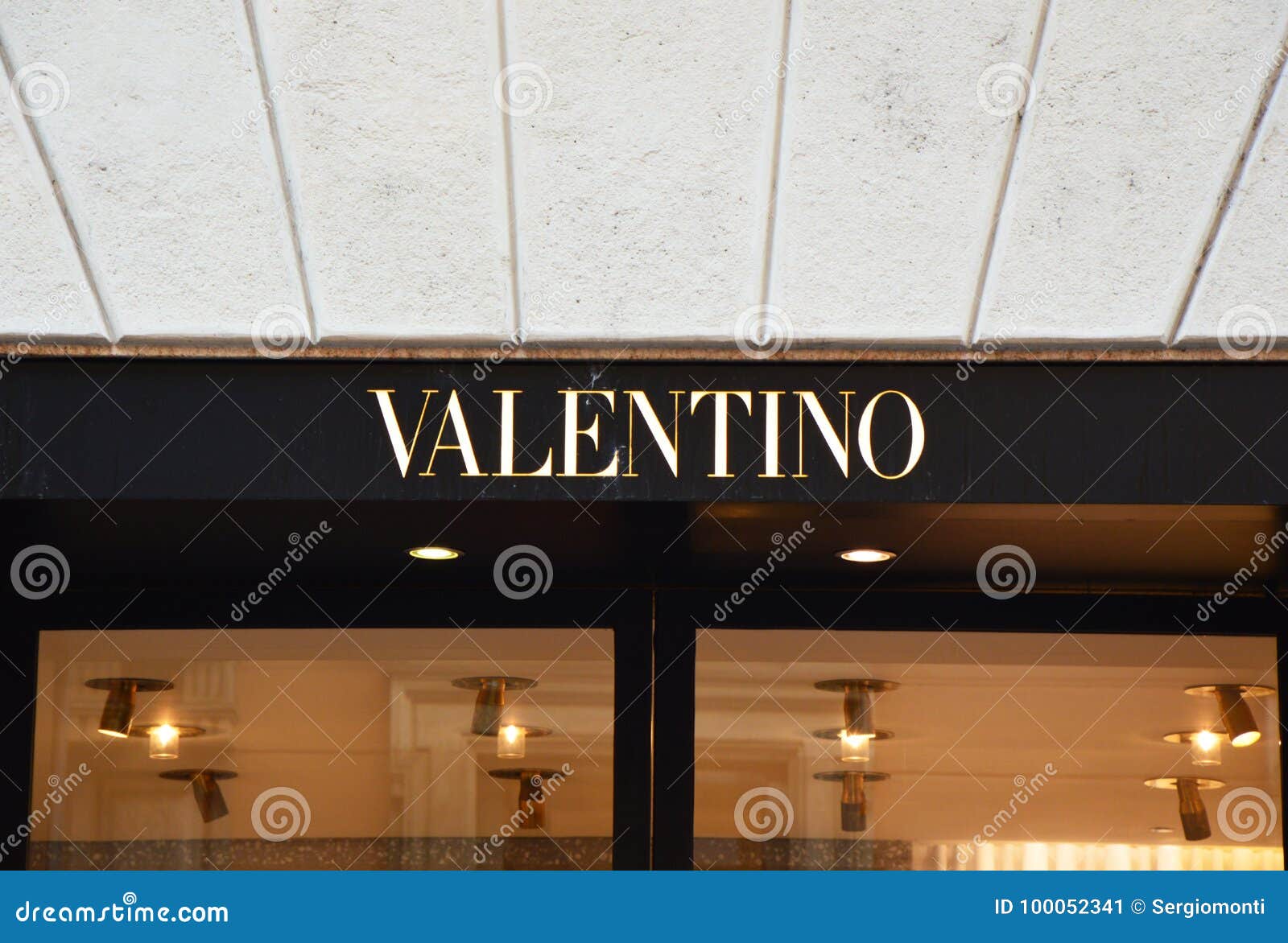 MILAN, ITALY - SEPTEMBER 7, 2017: Valentino Logo Outside a Store in Via ...