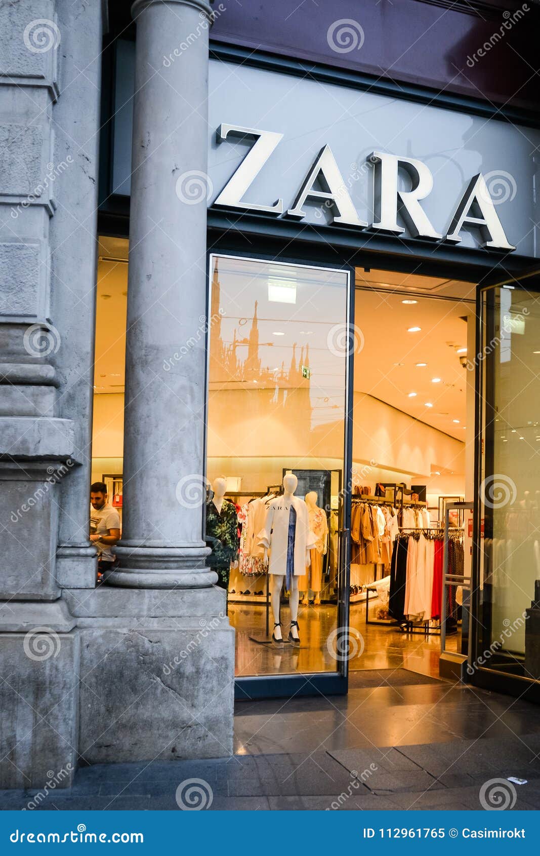 Milan, Italy - September 24, 2017: Prada store in Milan. Fashion