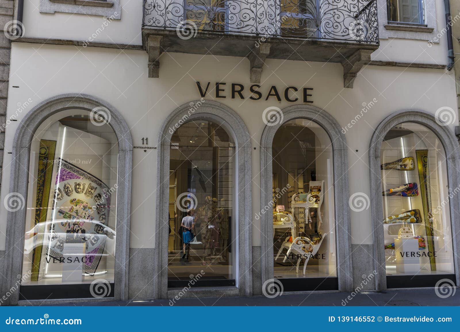 Louis Vuitton Boutique In Via Monte Napoleone Milan Stock Photo