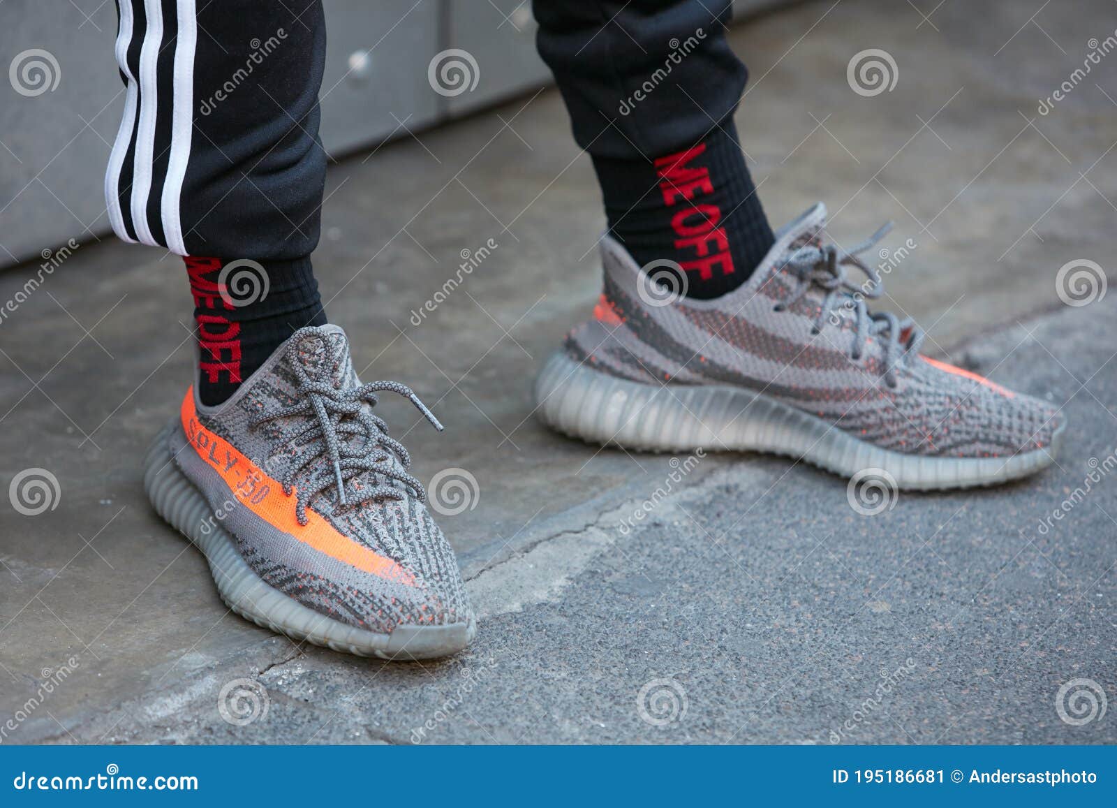 Man with Adidas Yeezy Boost Gray Shoes before N 21 Fashion Show, Milan Fashion Week Street on January 16 Editorial Photo - Image of accessory, elegant: 195186681