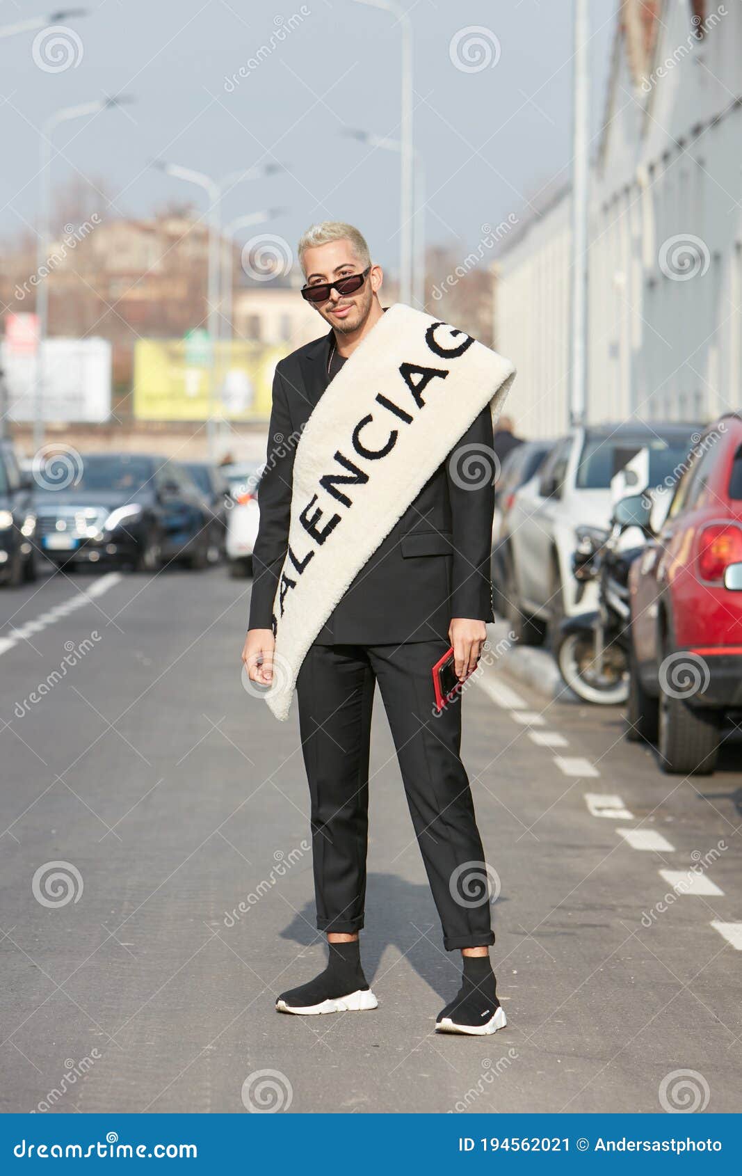 suit with balenciaga sneakers