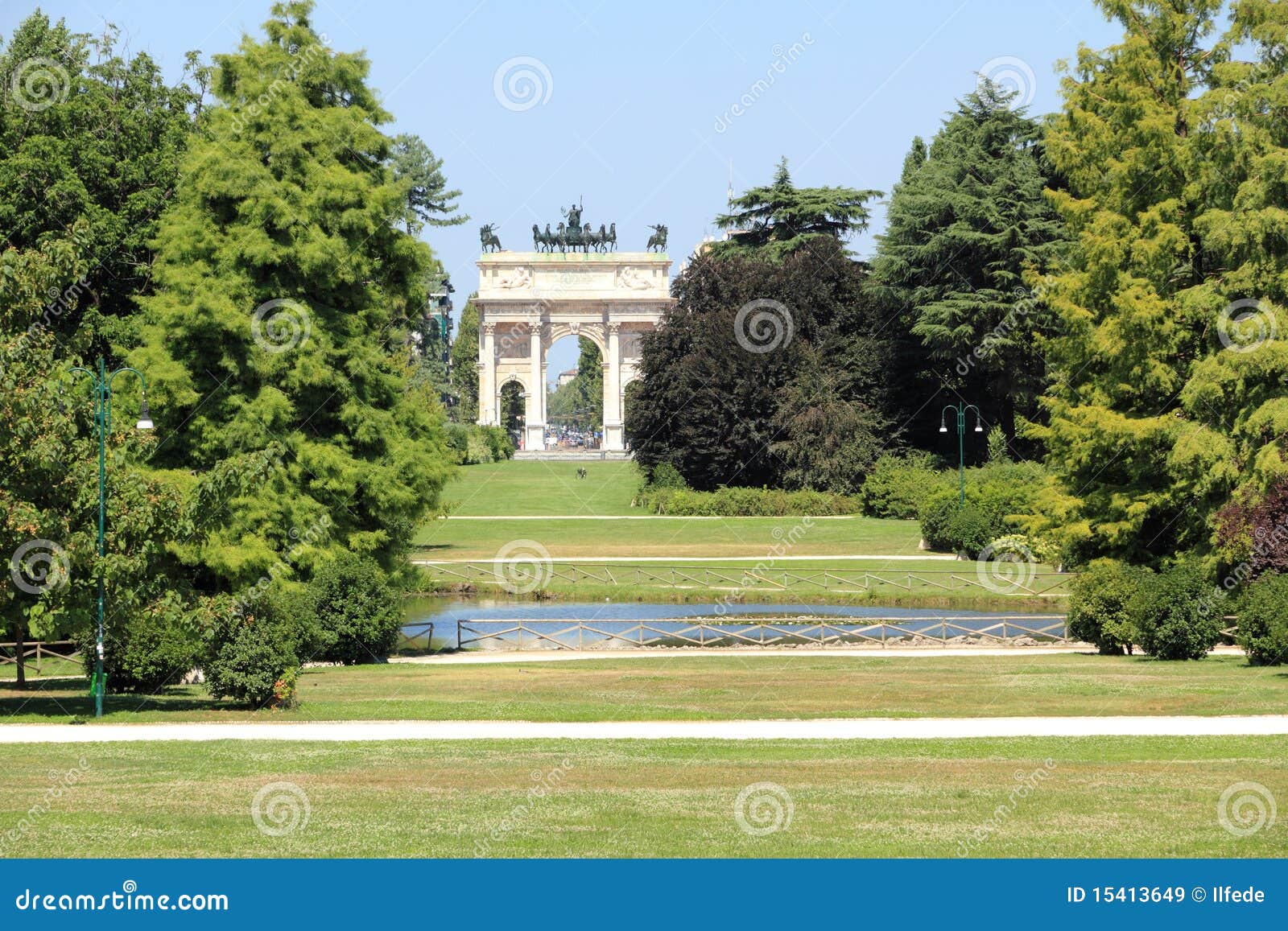 milan, parco sempione and arco della pace