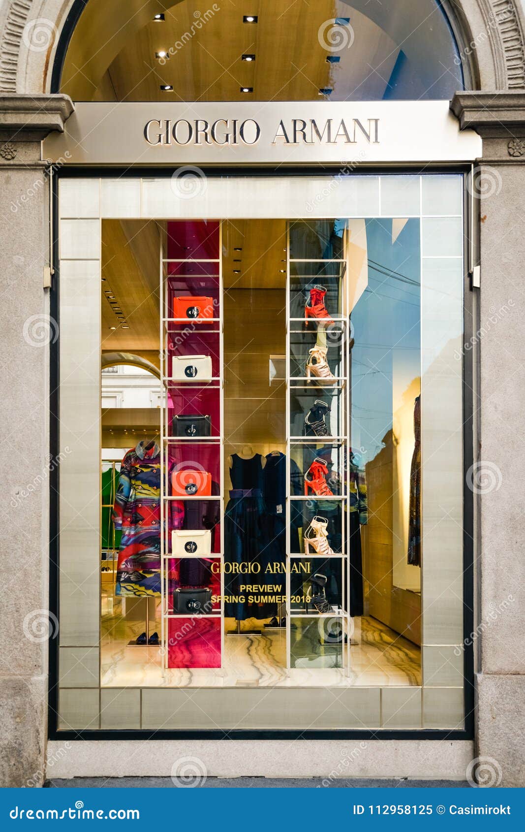 Milan - September 24, 2017: Giorgio Armani Store in Milan Editorial ...