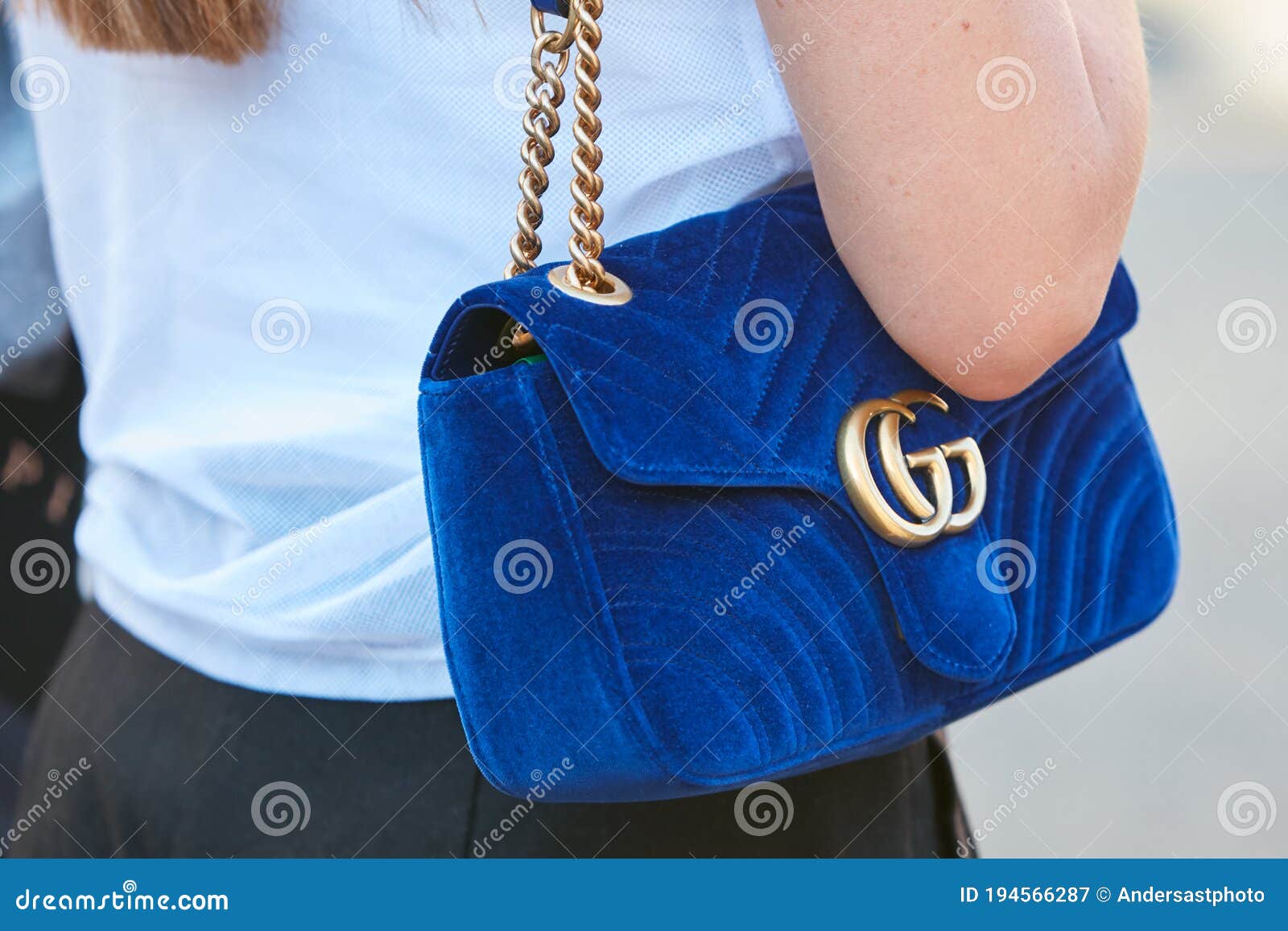 gucci navy velvet bag