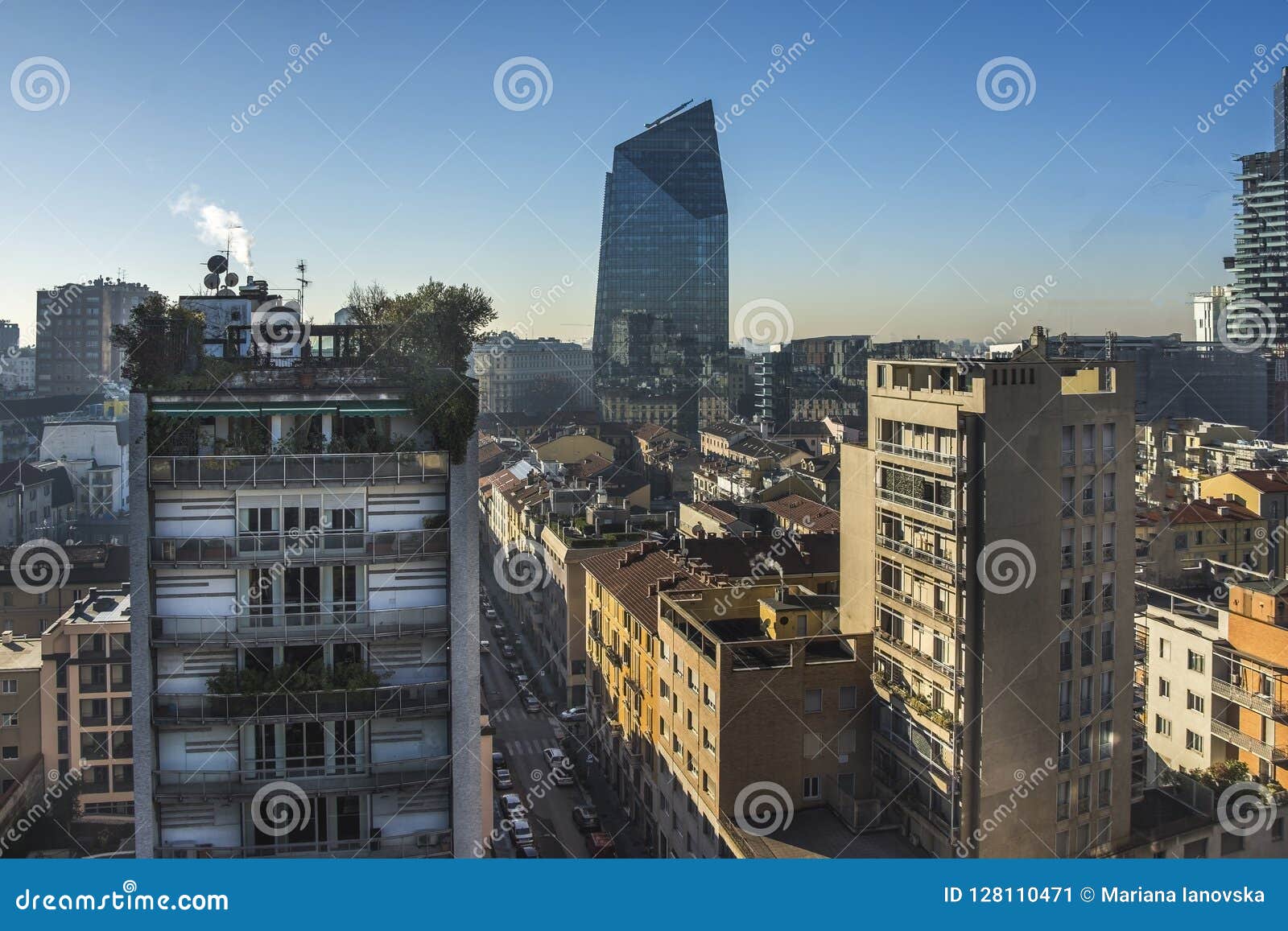 milan skyline with modern skyscrapers in porto nuovo business district, italy
