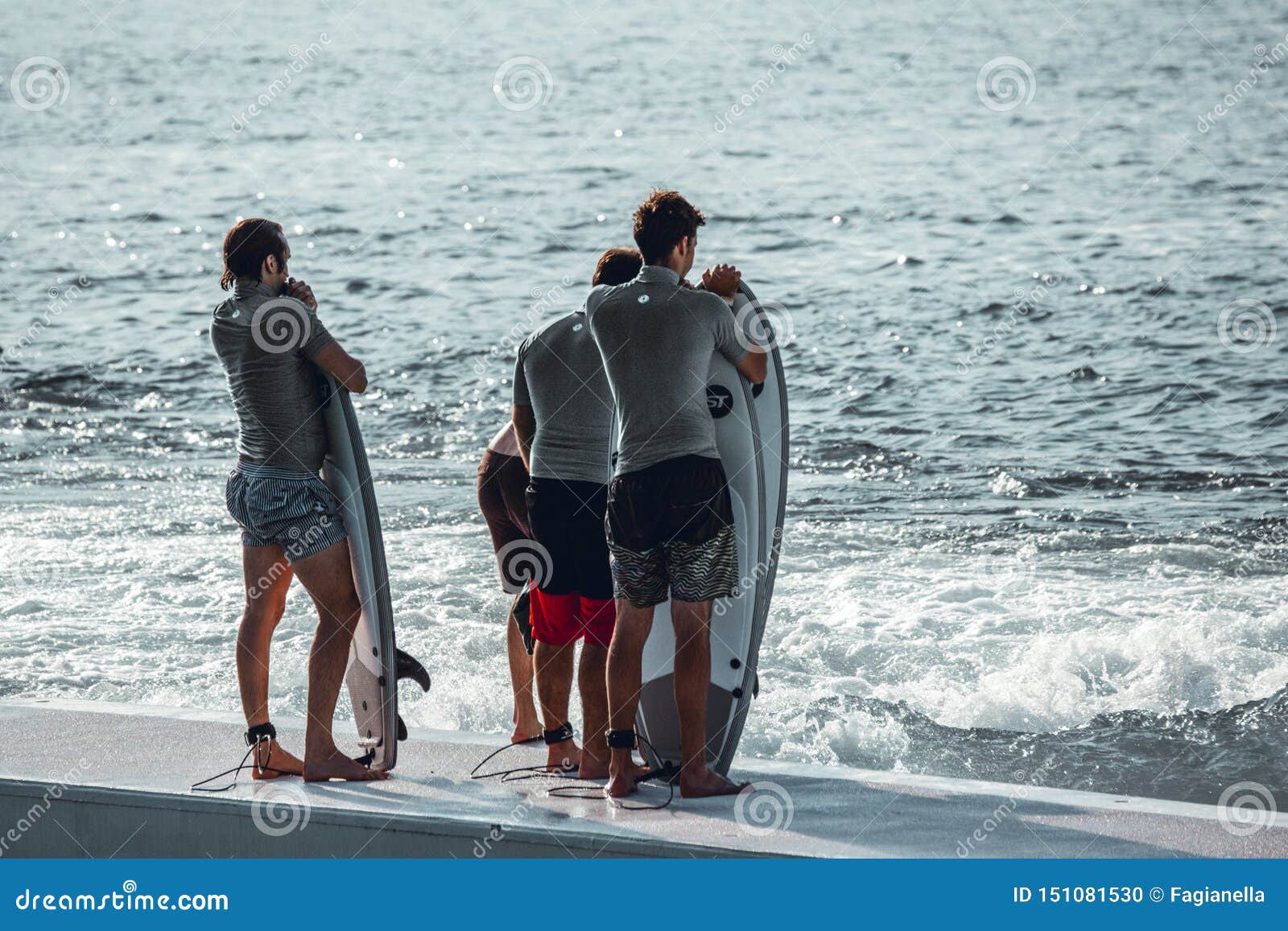 Milano Italy 20 June 2019 Group Of Young Surfers With