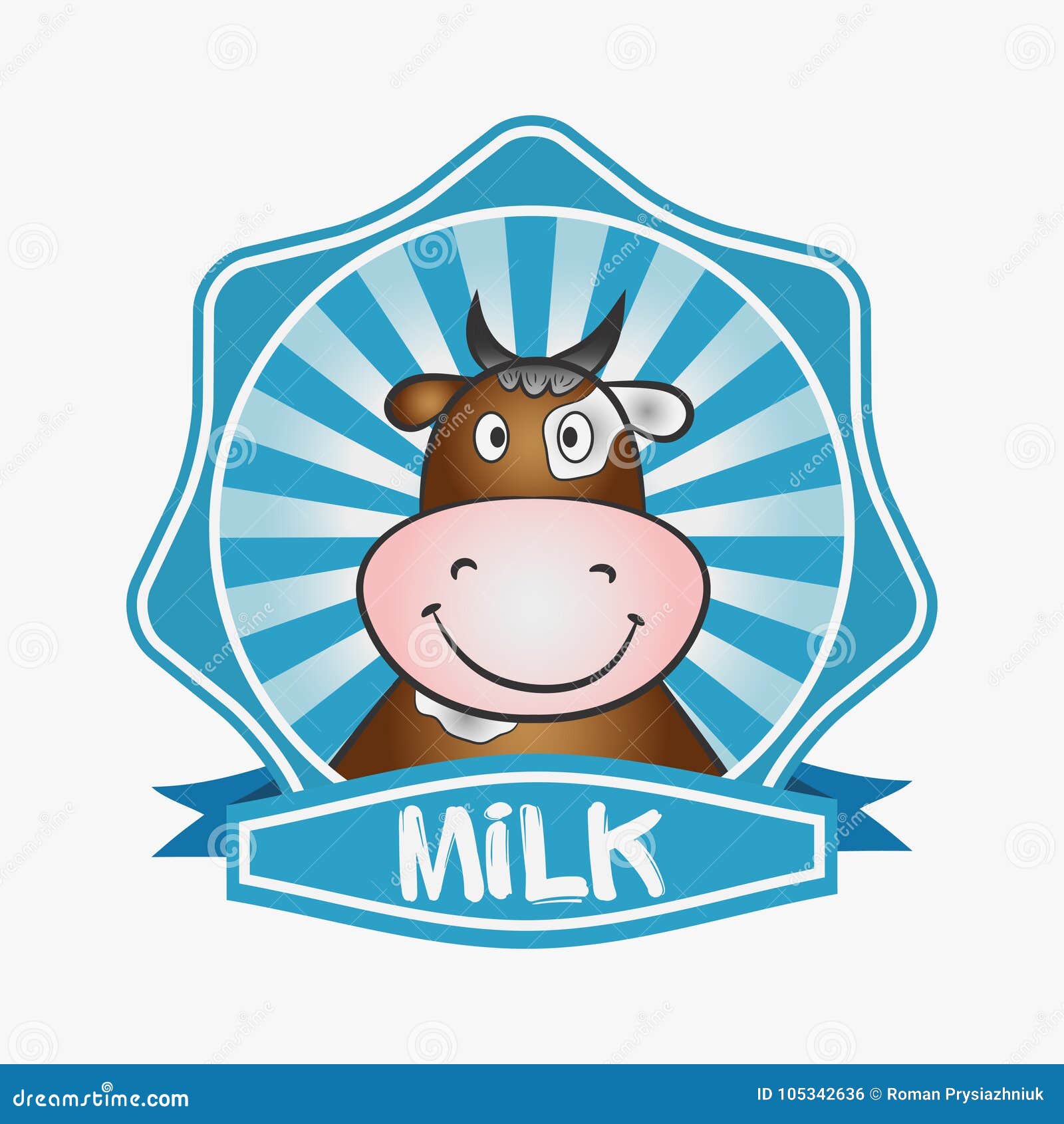 Milchlogo Schablonendesignaufkleber, Emblem Druck Für Das Verpacken Mit  Einer Kuh Vektor Vektor Abbildung - Illustration von molkerei, firma:  105342636