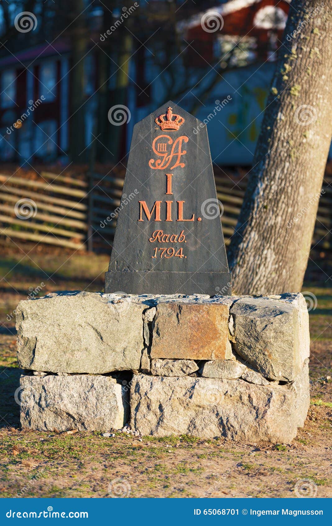 Mile stone stock image. Image of number, foundation, gustaf - 65068701