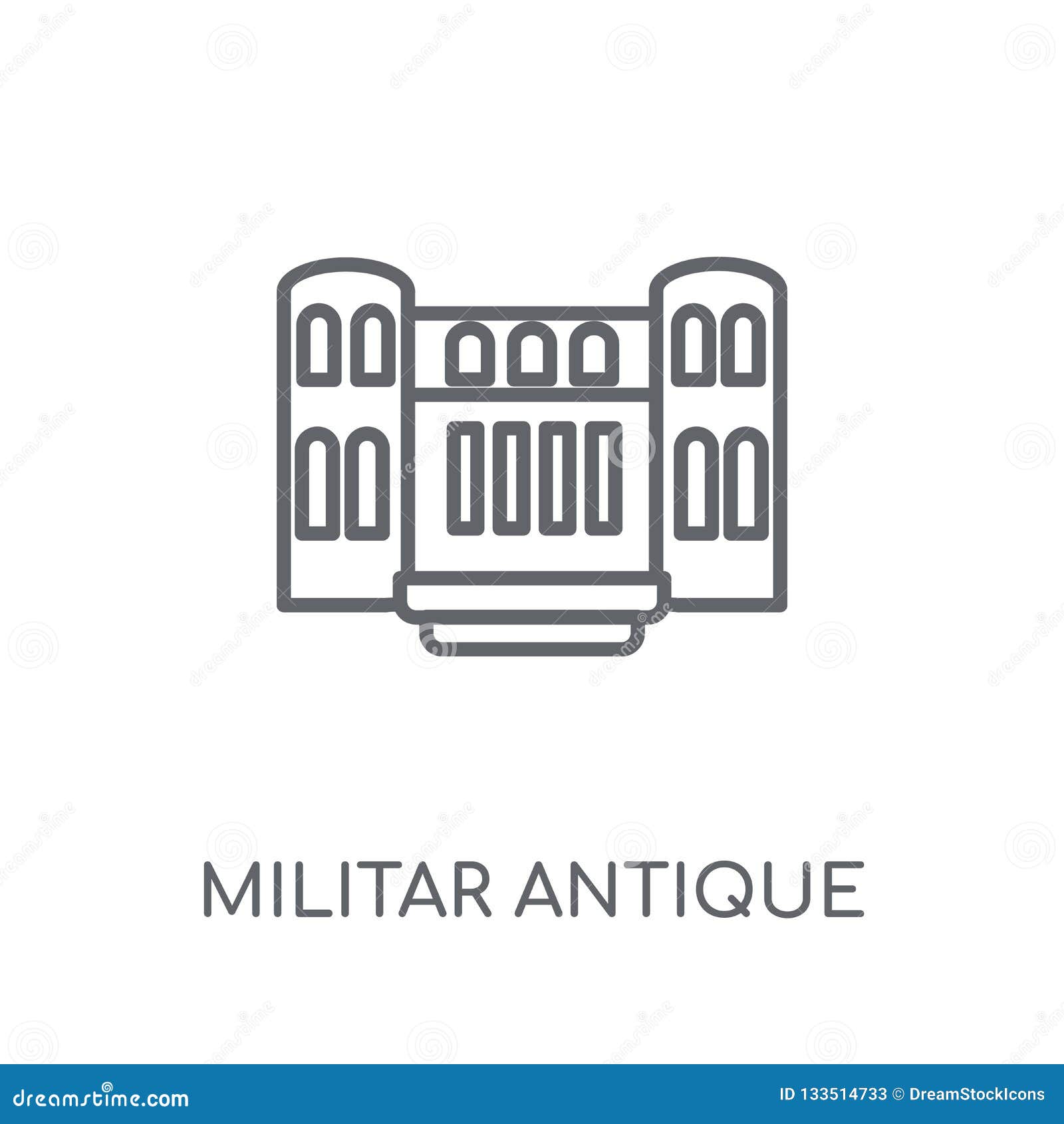 militar antique building linear icon. modern outline militar ant