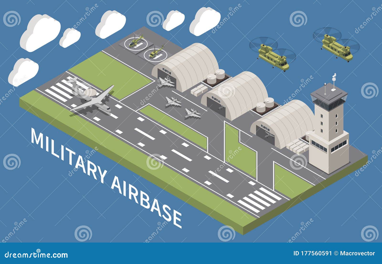 military air force base isometric