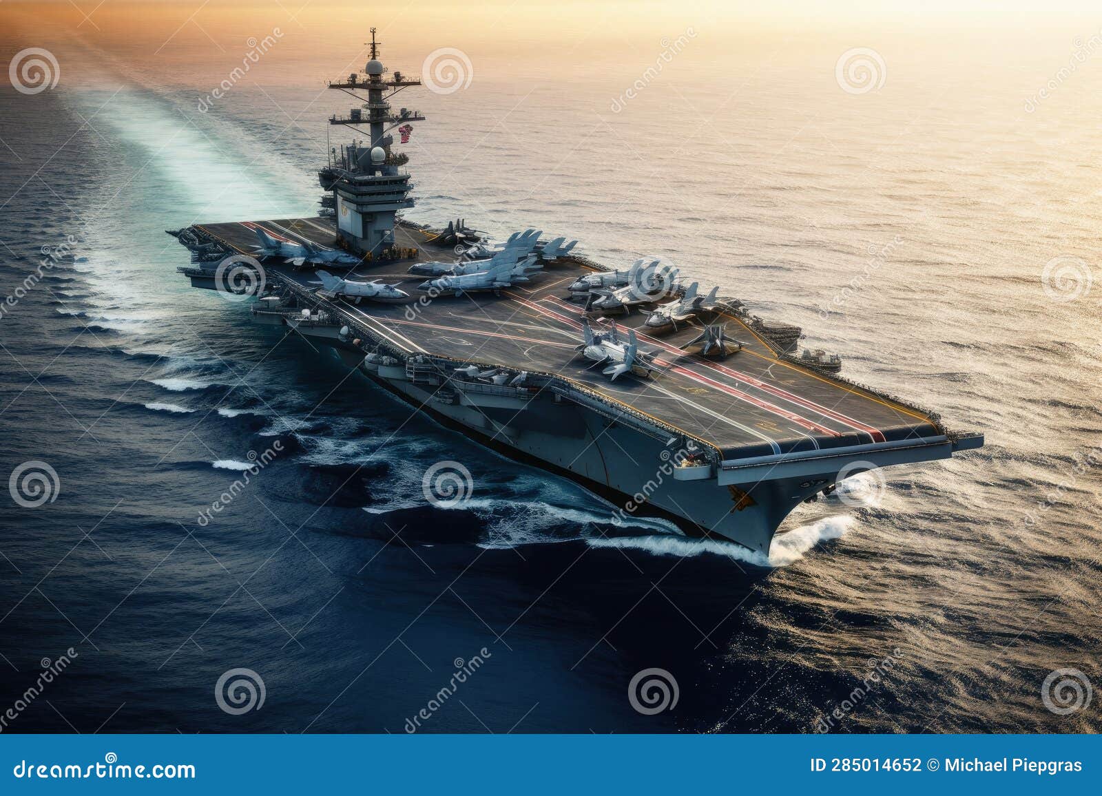 A Military Aircraft Carrier Ship Created with Generative AI Technology