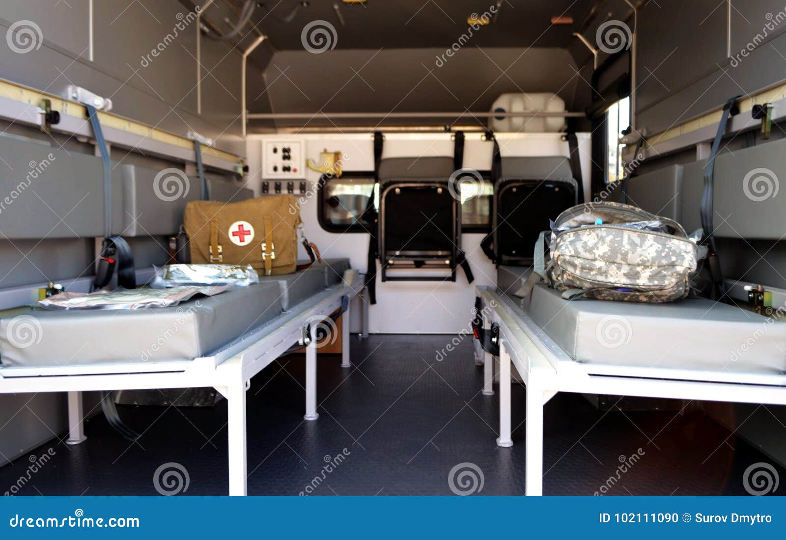 Military Ambulance Inside. First Aid Kit Editorial Image Image of