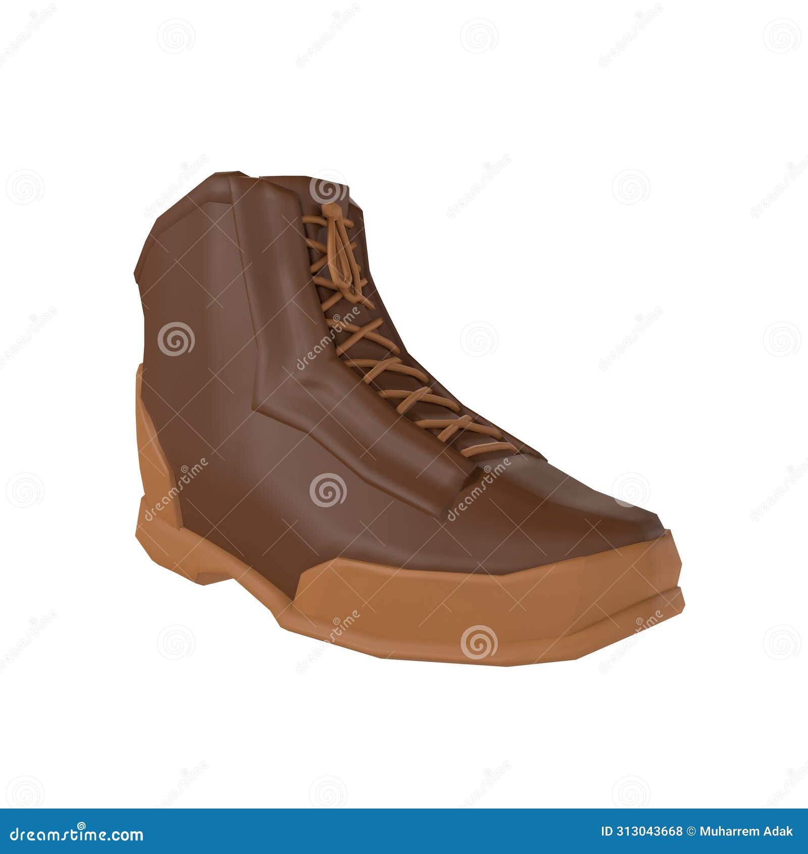military boot  on white background