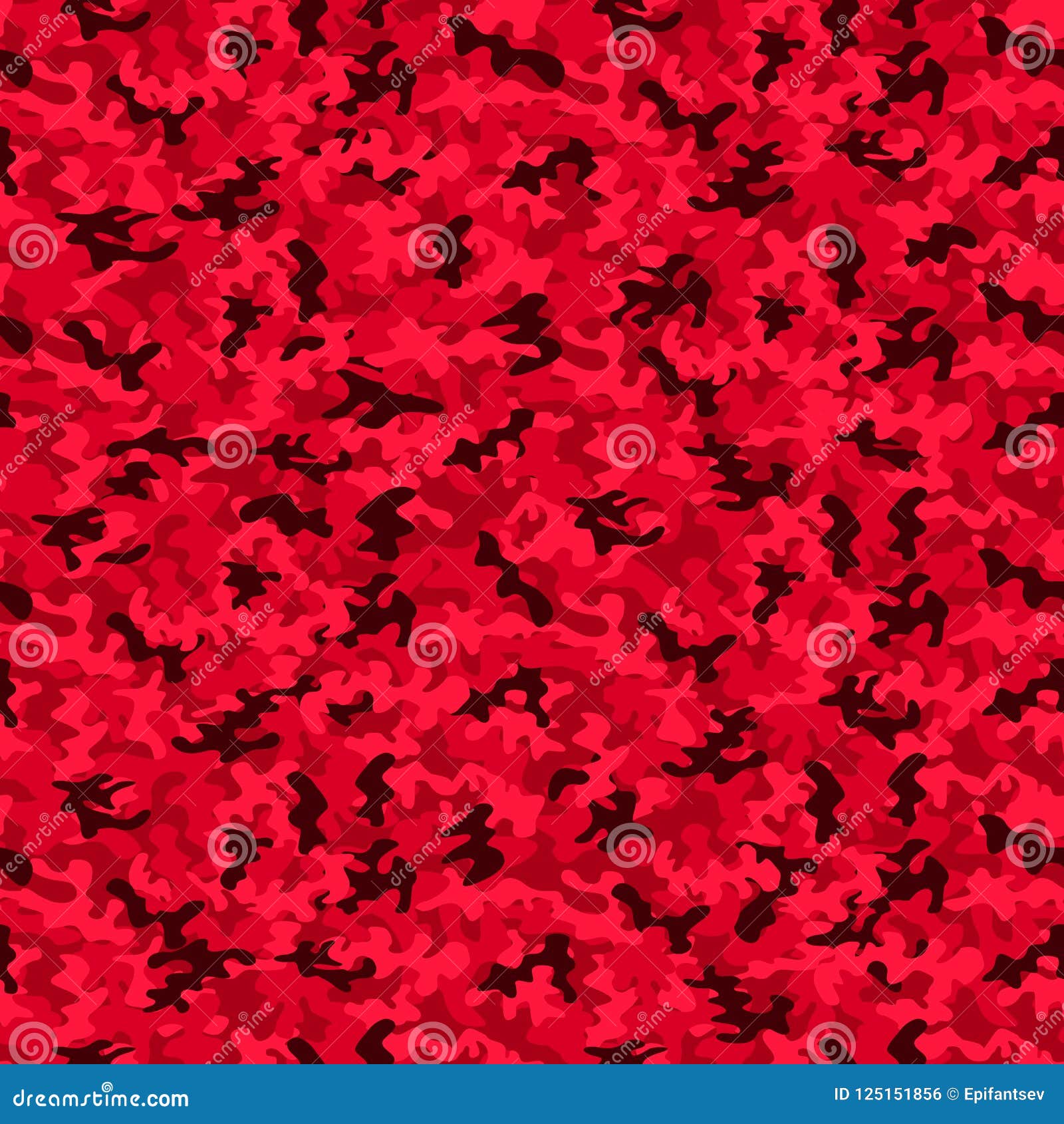 Military Camo Seamless Pattern. Camouflage in Red, Black and White