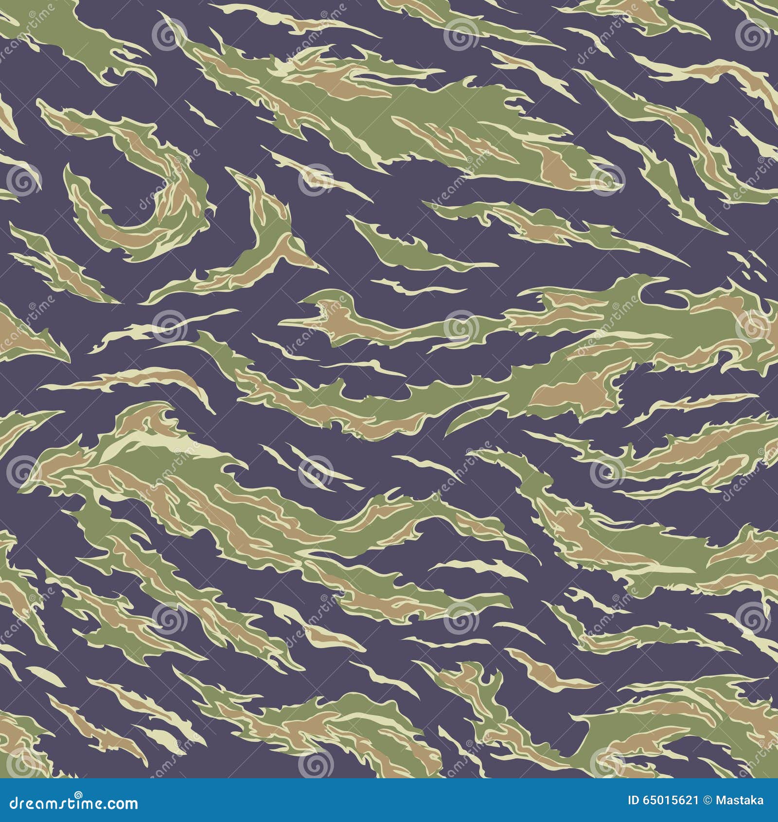 Vietnam Tiger Stripe Camouflage Seamless Patterns Vector Illustration
