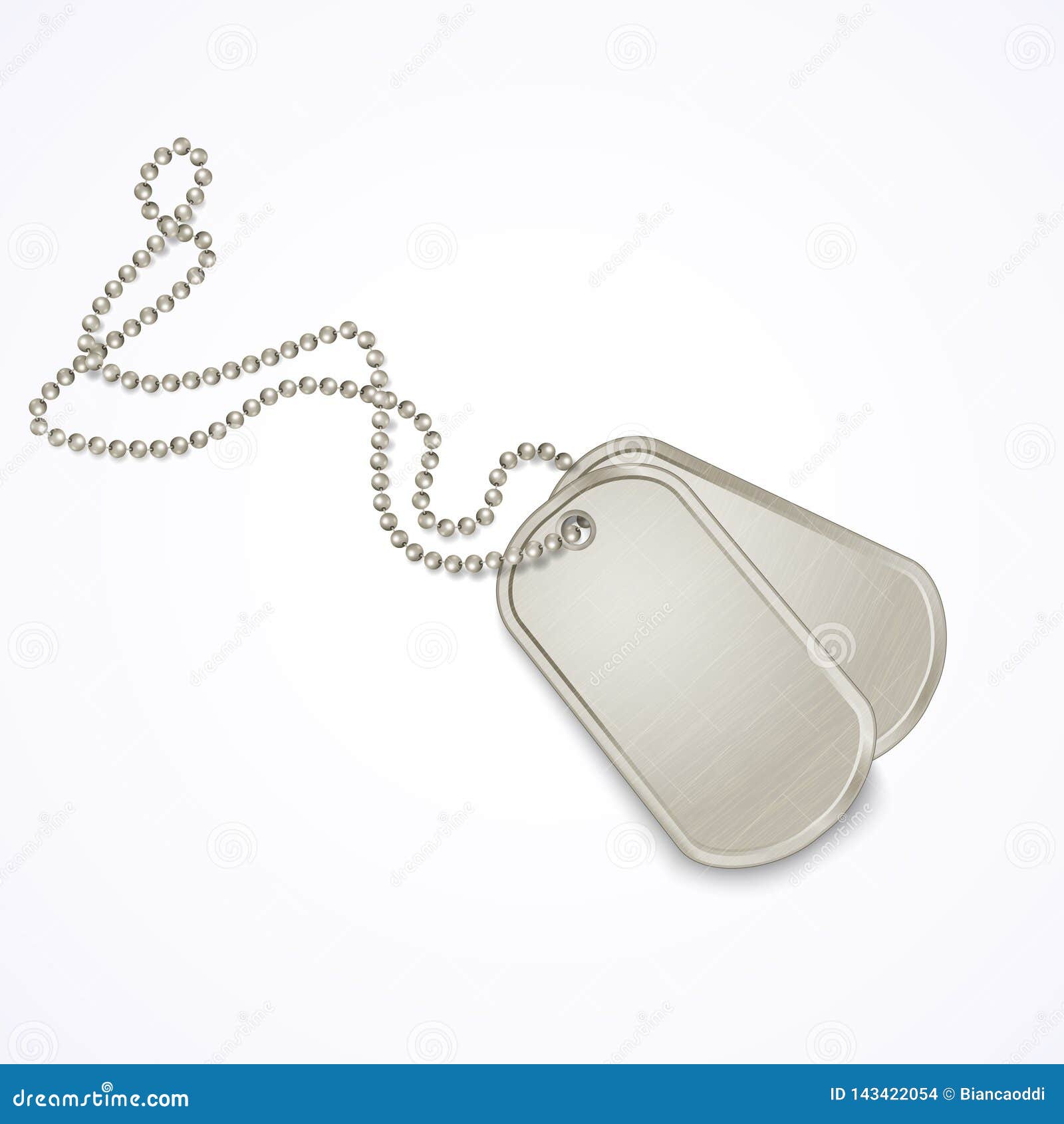 military dog tags  on white