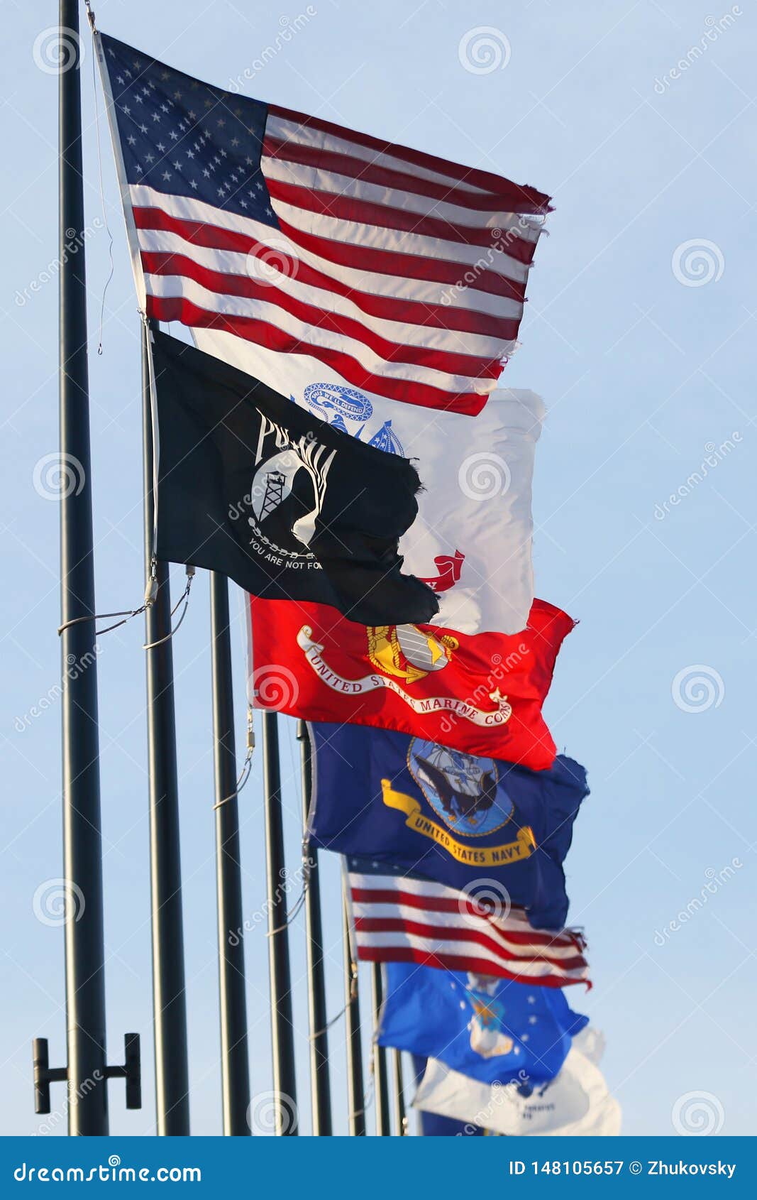 Military Flags Of The United States Stock Image Image Of Memorial