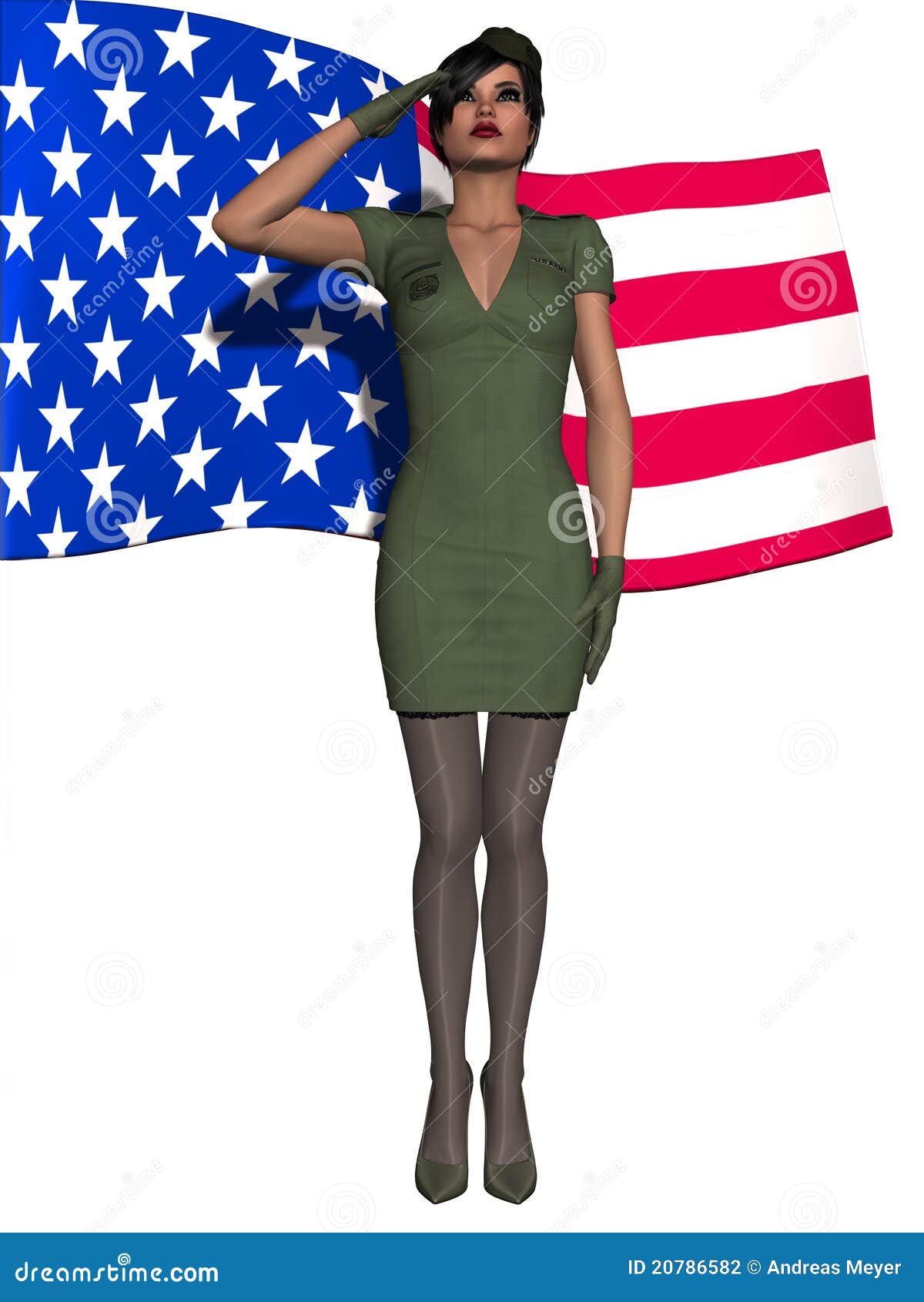 Military Girl stock illustration. Illustration of caucasian 20786582