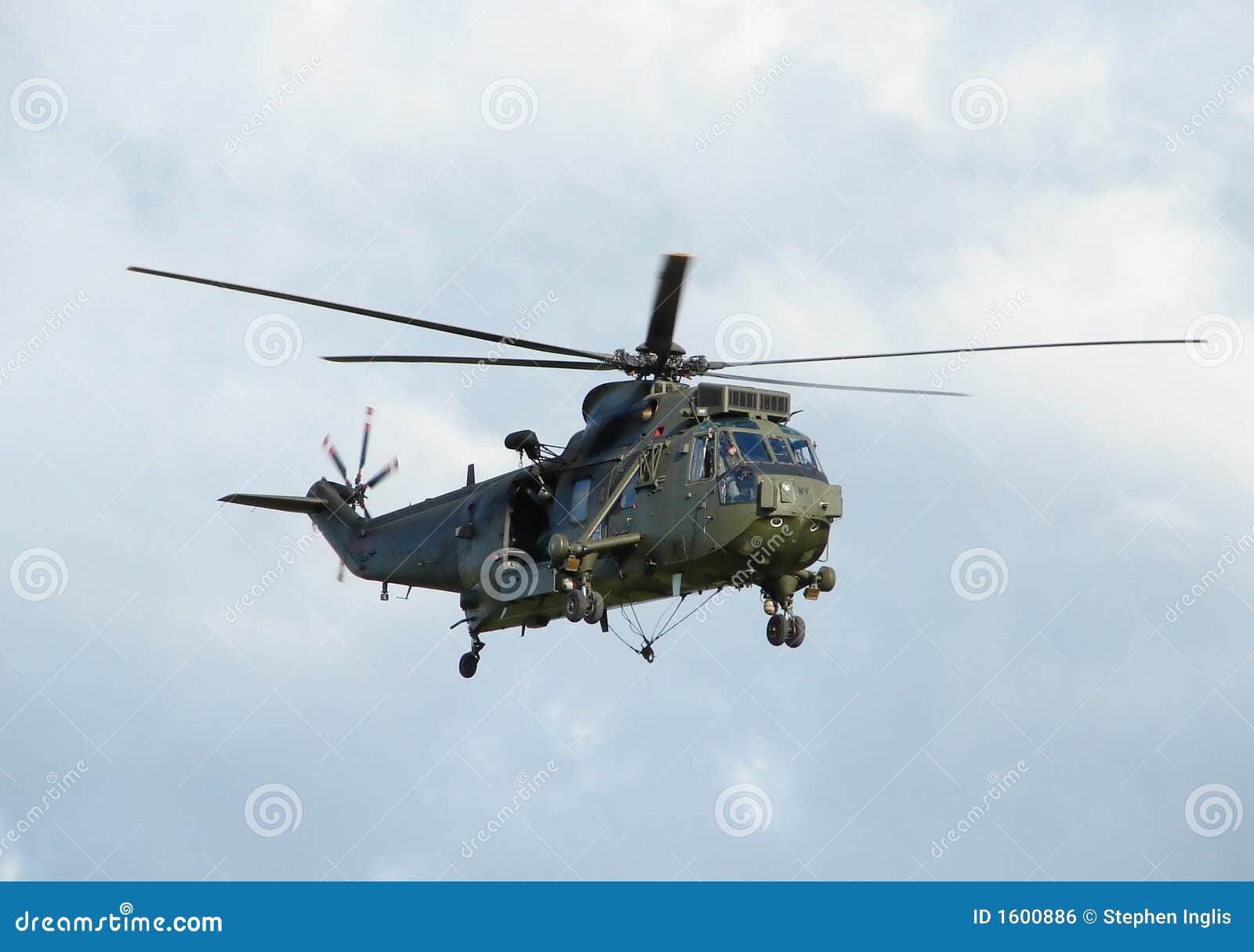 military helicopter hovering