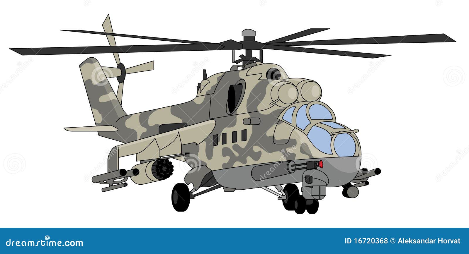 Military Helicopter Illustration Stock Vector - Illustration of flying