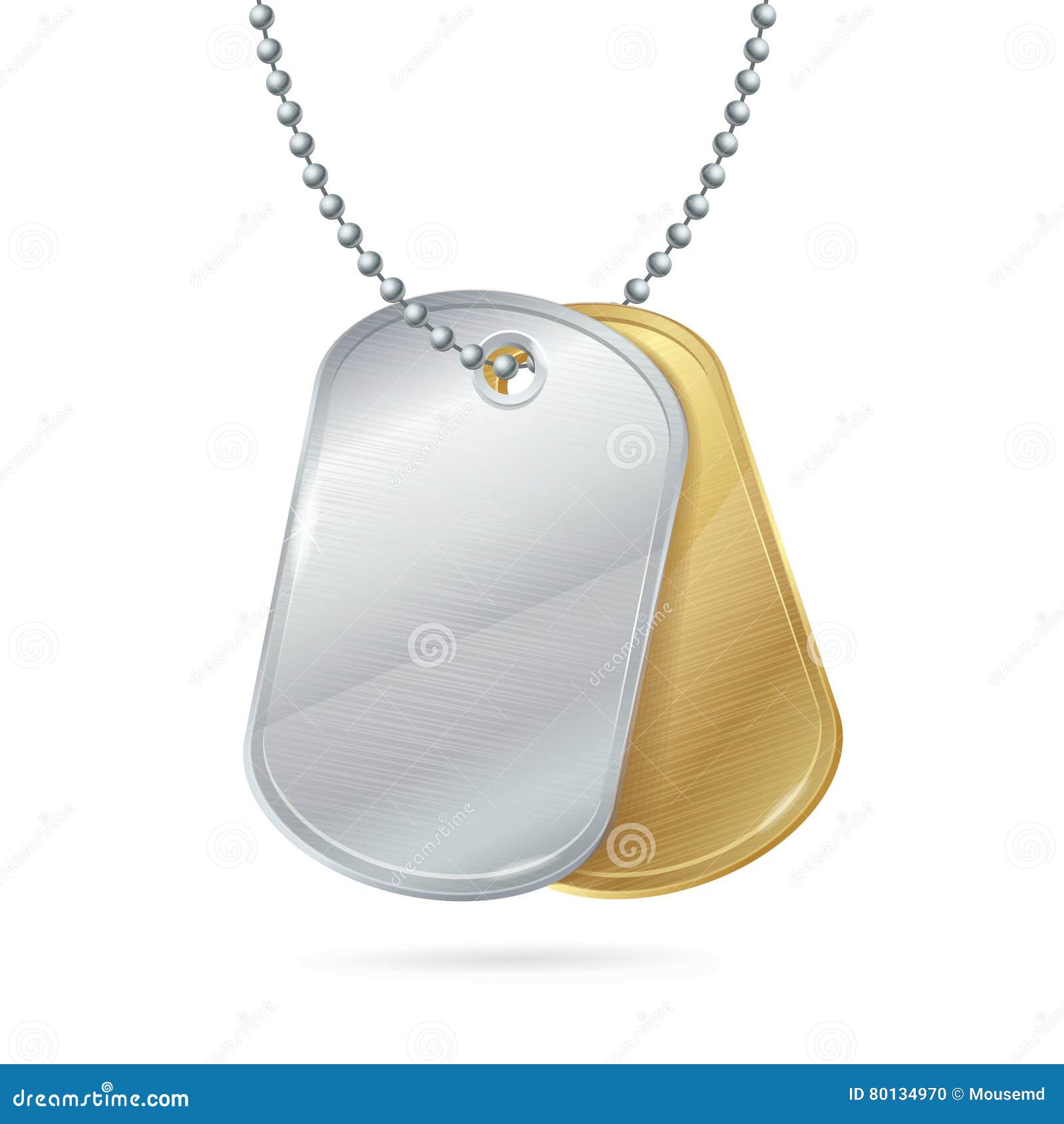 Military ID Tag Army Medallion Pair. Vector Stock Vector Illustration