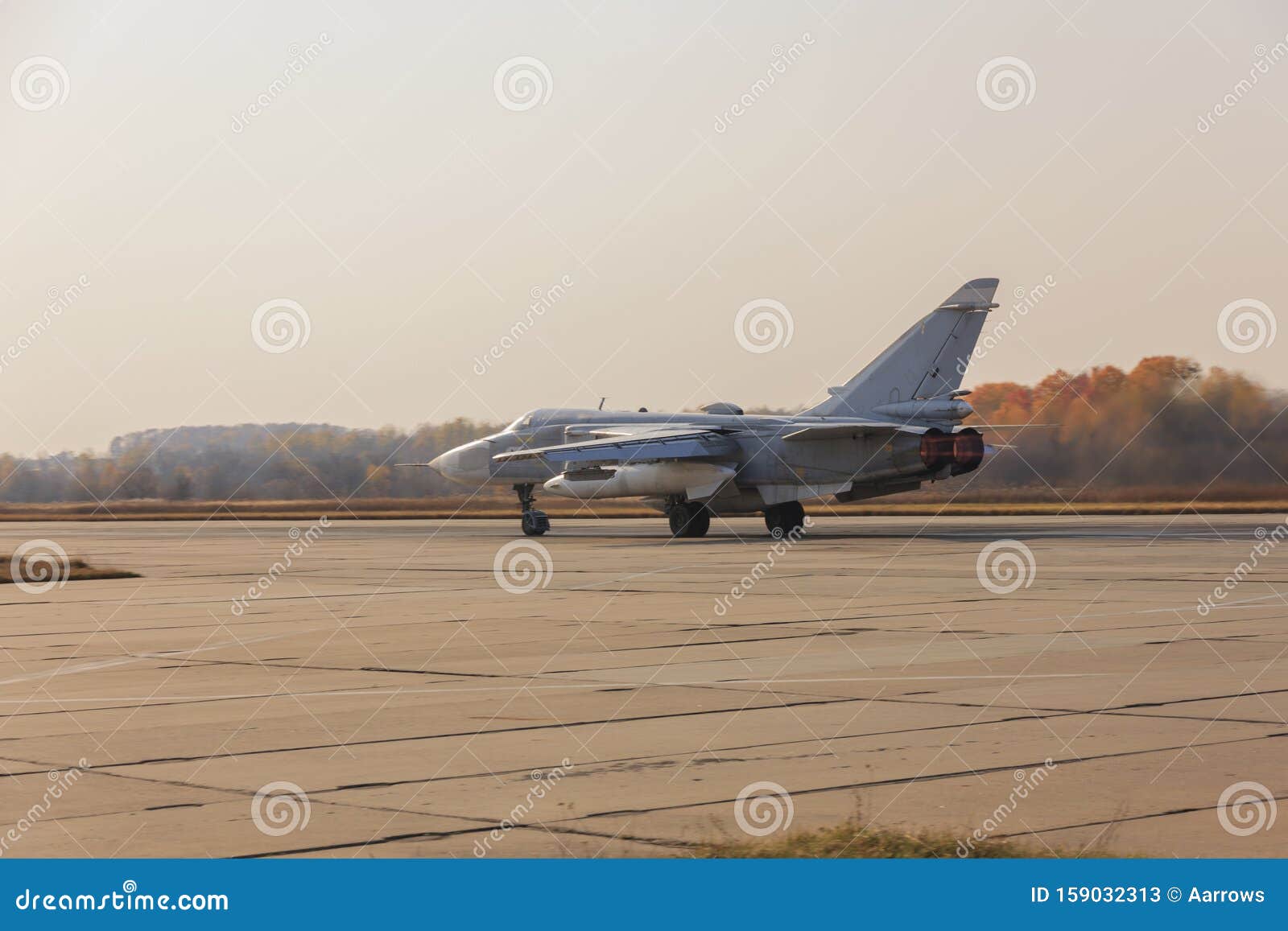 military jet bomber su-24 fencer afterburner takeoff
