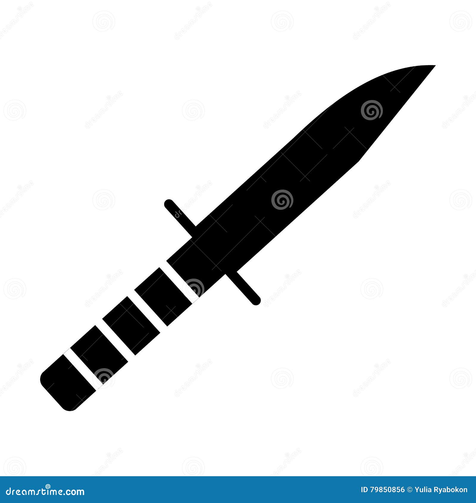 Military Knife. Bayonet. USMC Ka-Bar. Stock Illustration ...