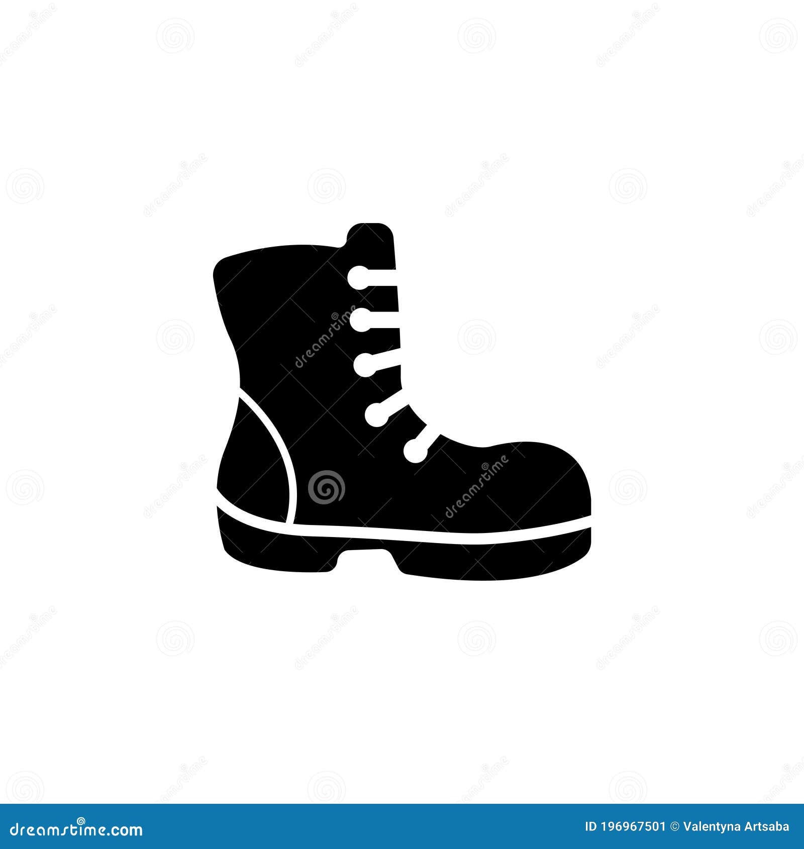 Military or Lumberjack Shoes, Hiking Boot. Flat Vector Icon ...