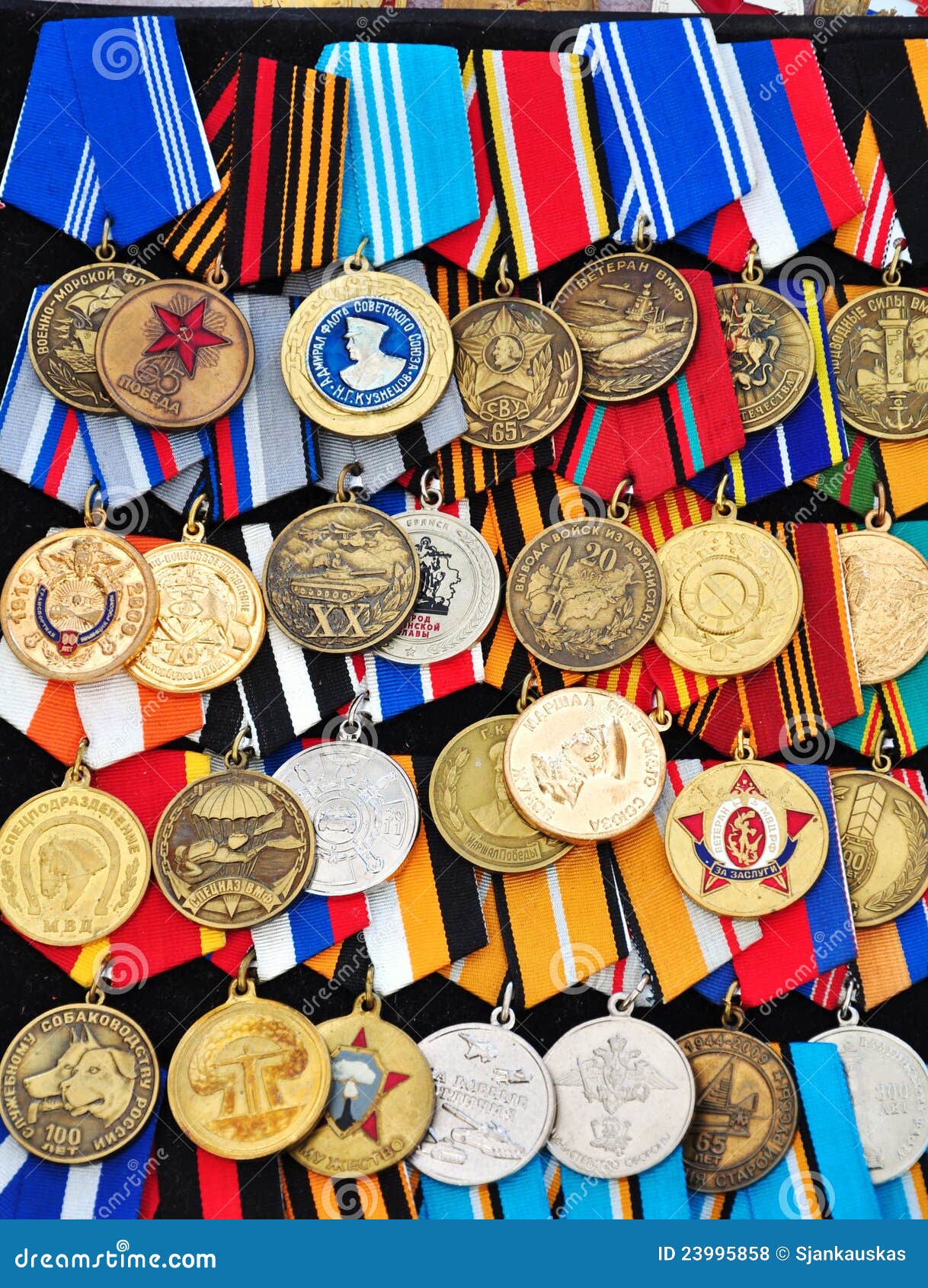 Military medals stock photo. Image of achievement, ribbone - 23995858