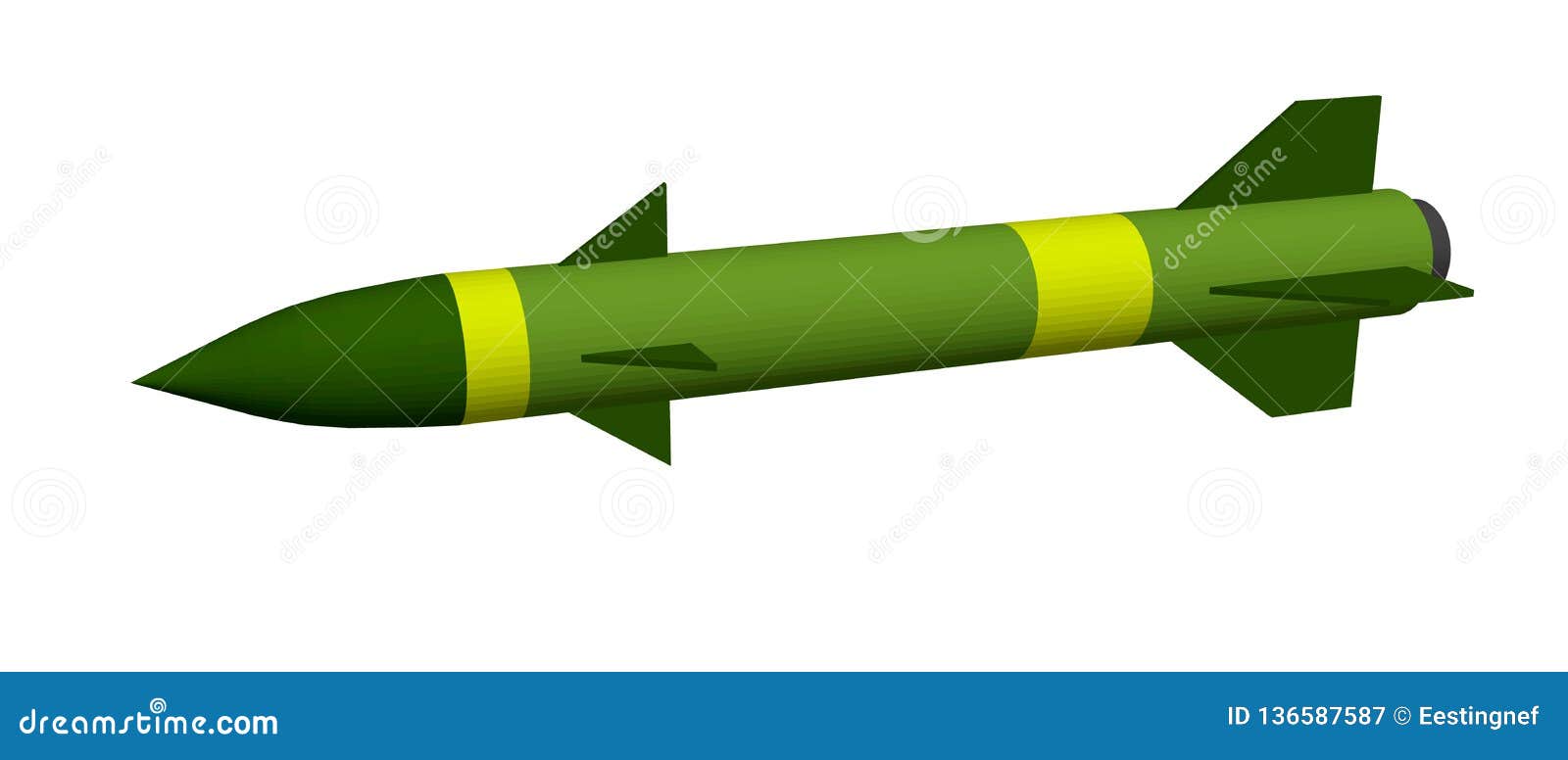 Download Military Missile. Isolated On White Background. 3d Vector Illustration Stock Vector ...
