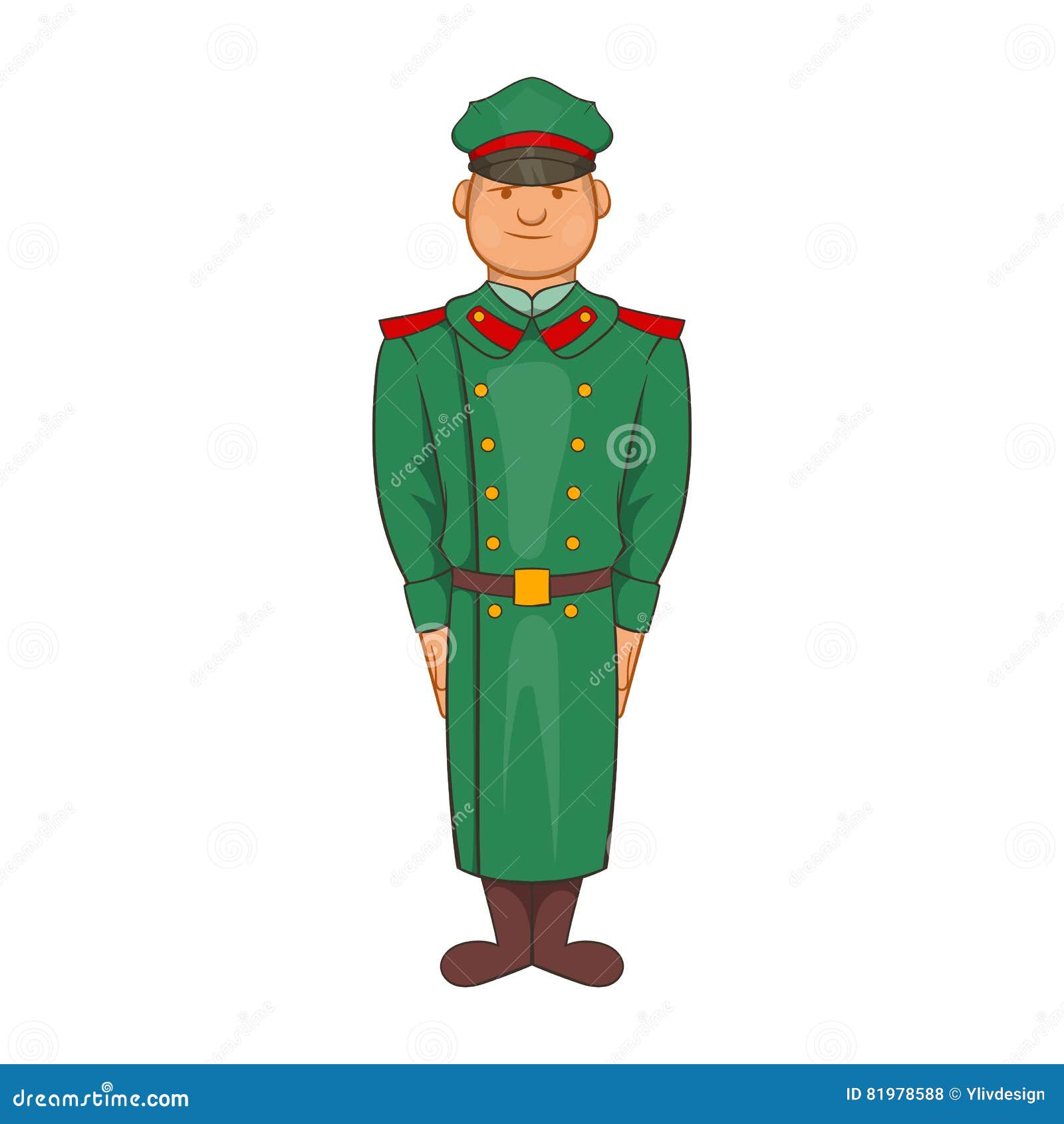 Military Officer, Combatant And Soldier Is Suspended Cartoon Vector