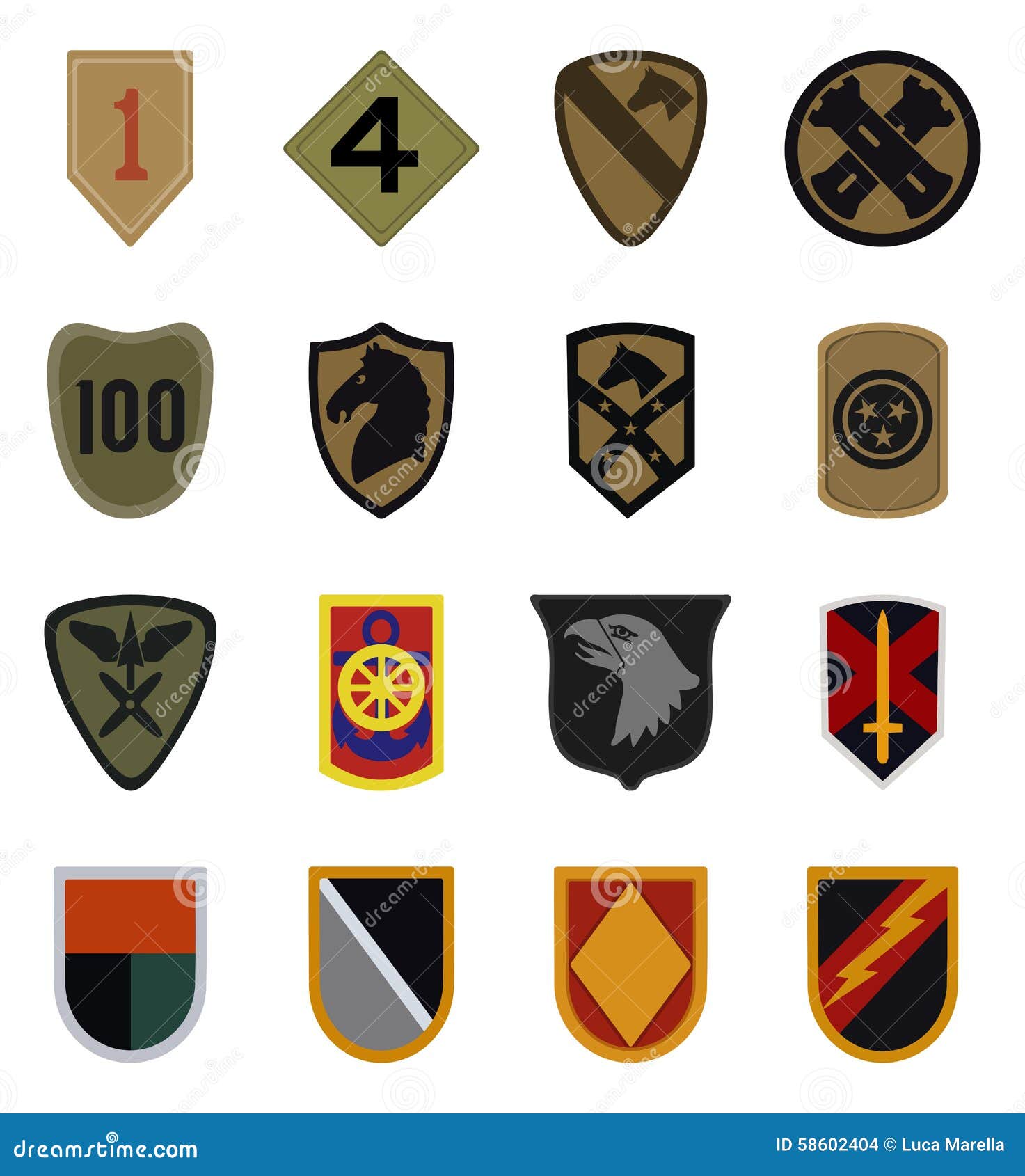 military patches vector set collection famous service isolated white background editable eps file available 58602404