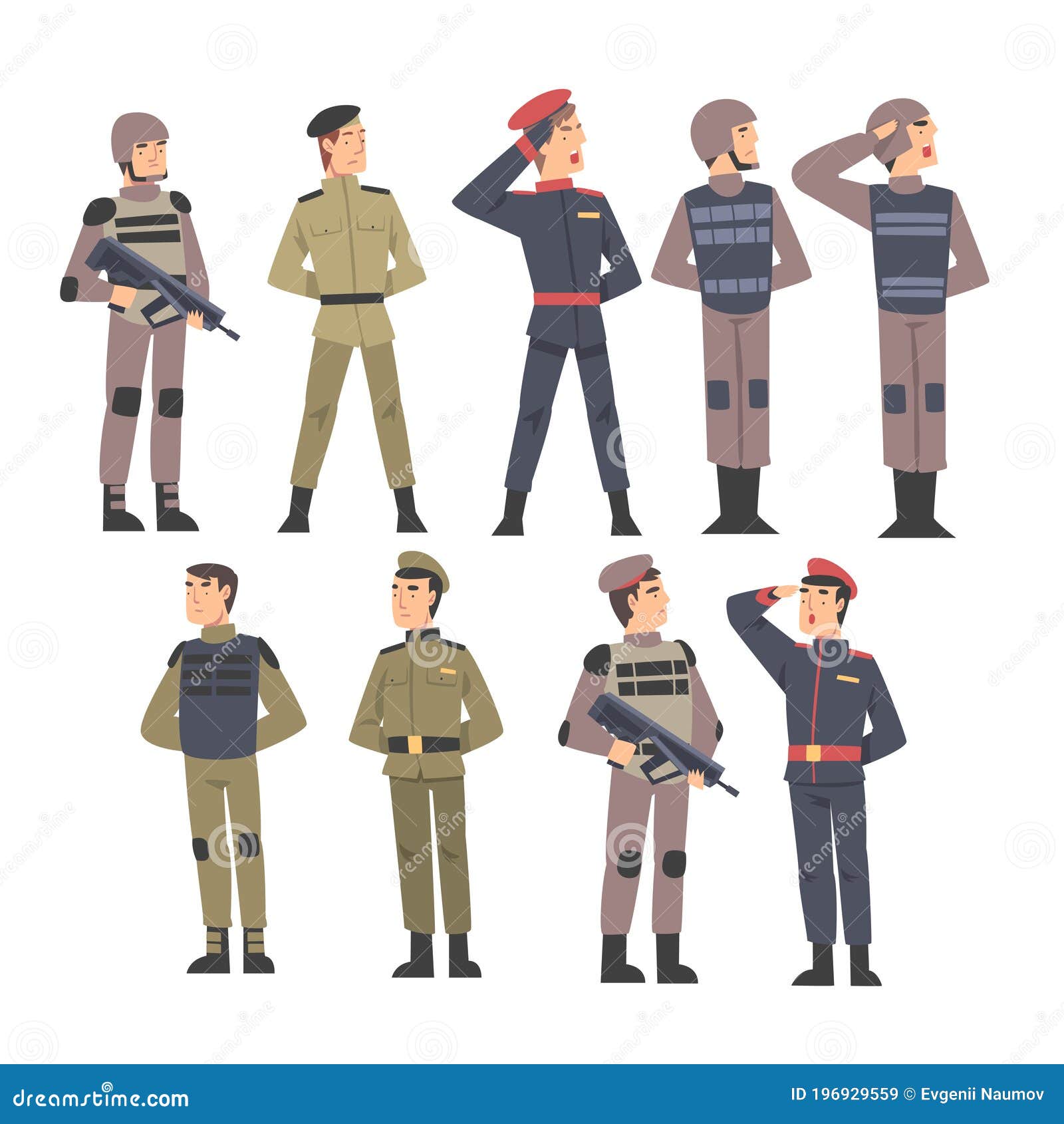 cartoon military characters