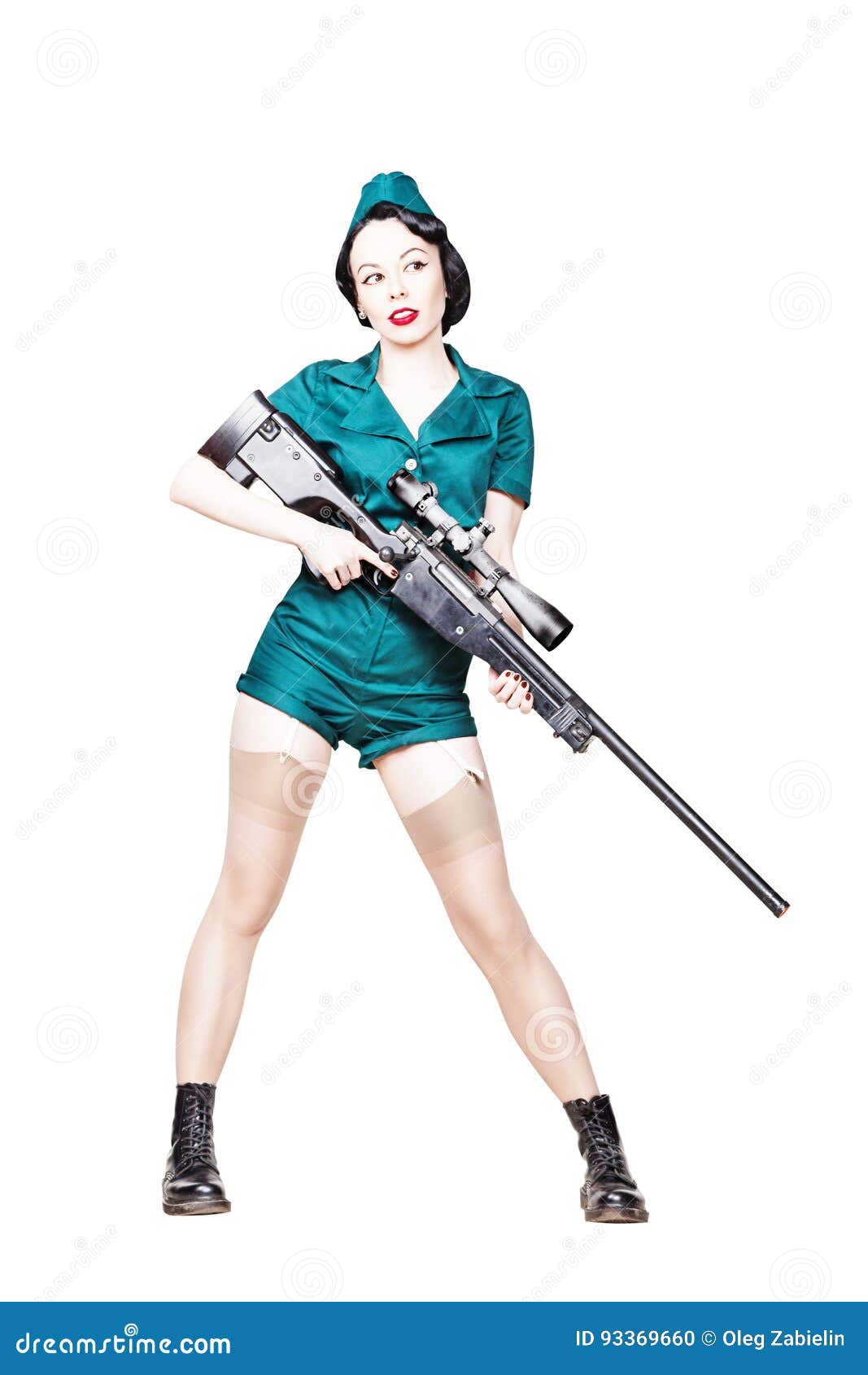 Pin-Up Military beautiful Woman near the tank Photo 4x6 Y Pin-Up Military beautiful Woman near the tank Photo 4x6 Y