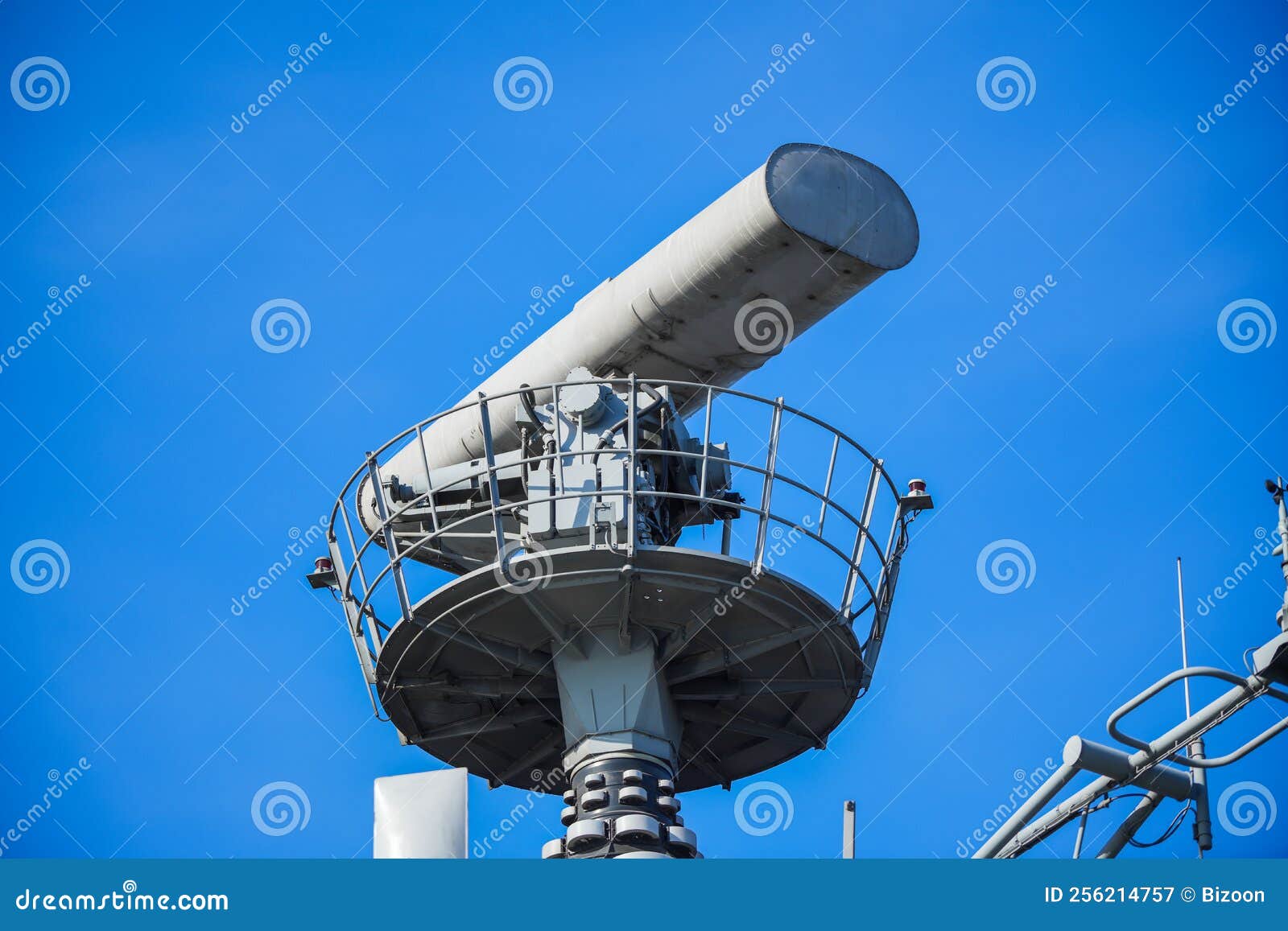 Military Radar Air Surveillance on Navy Ship Stock Image Image of