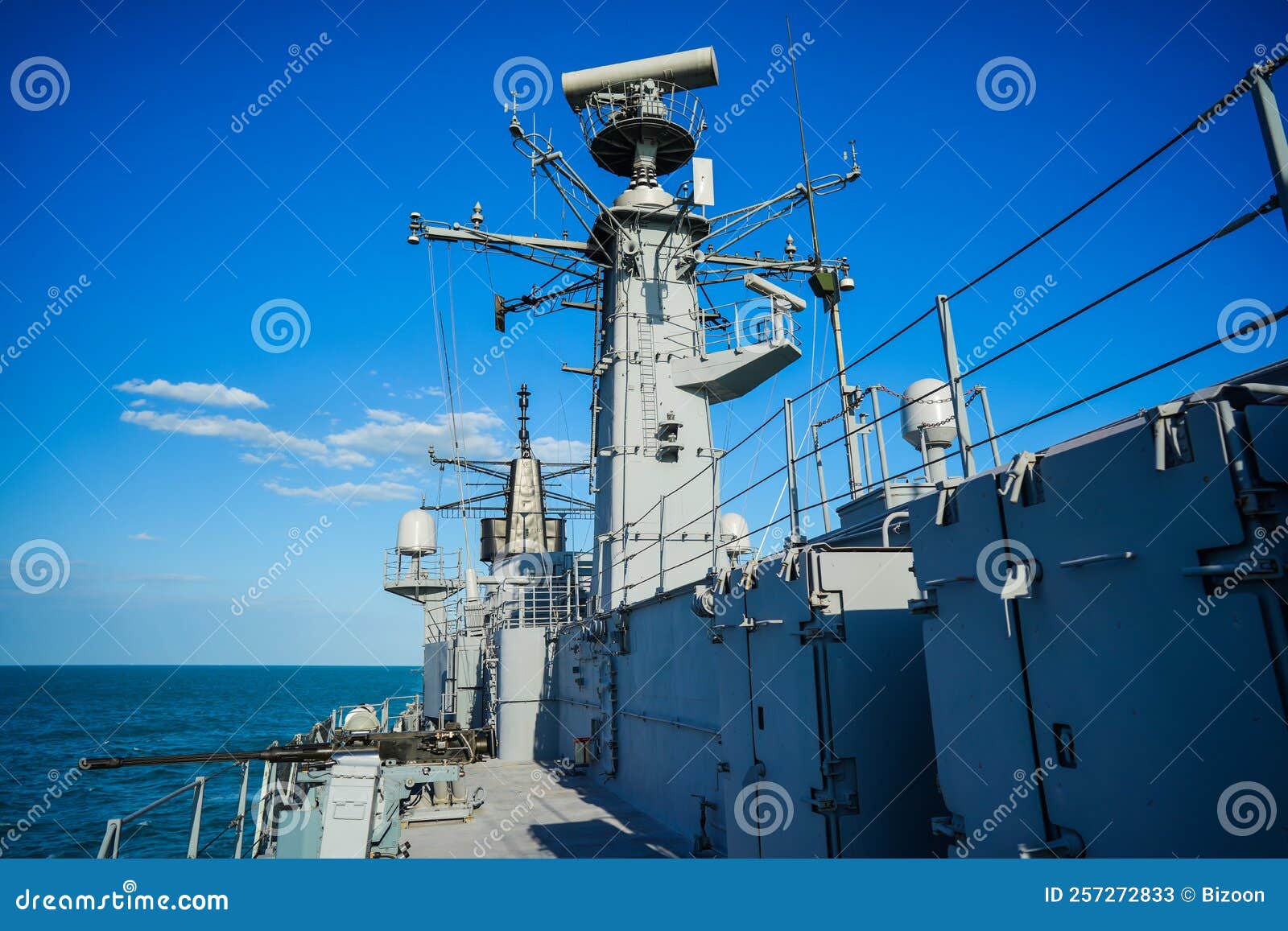 Military Radar Air Surveillance on Navy Ship Stock Image Image of