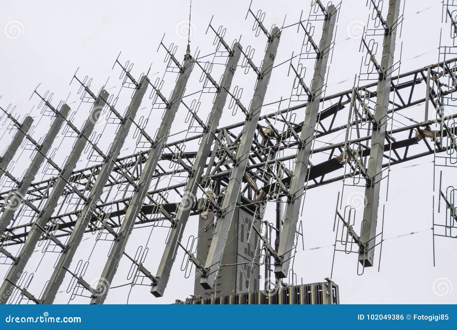 Military Radar Antenna. a Grid of Small Antennas Collected Large Stock