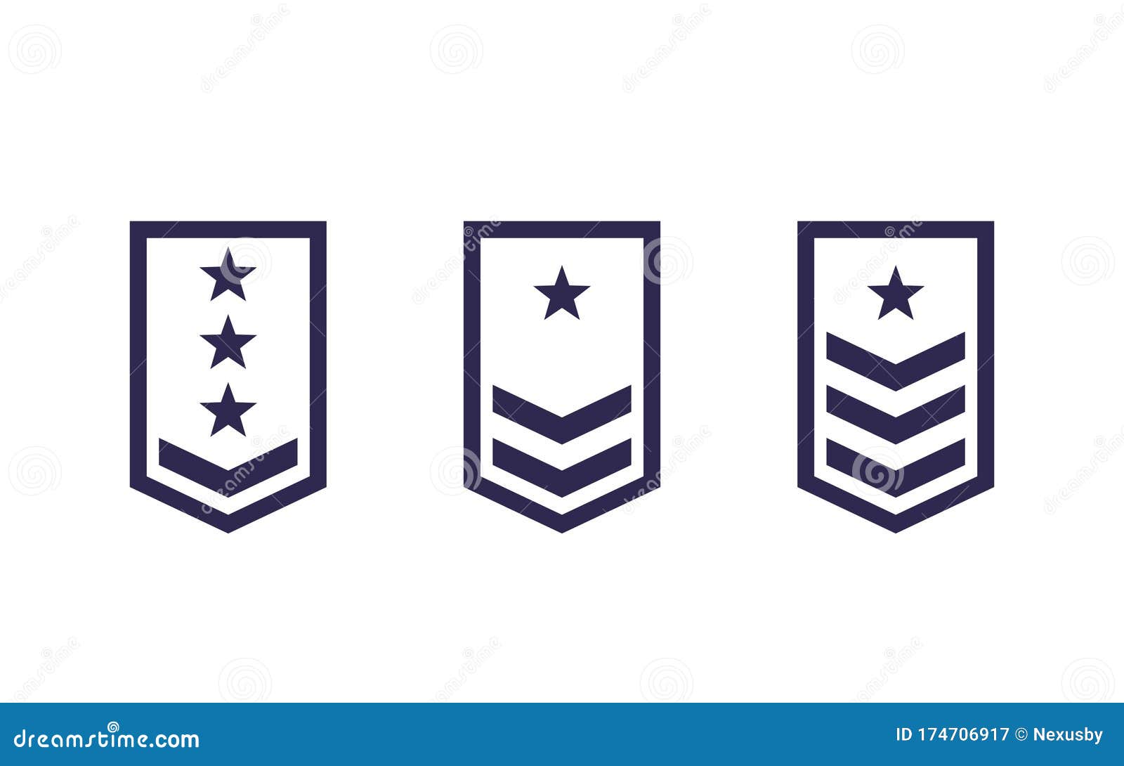 Military Rank, Army Epaulettes Vector Set Stock Vector Illustration