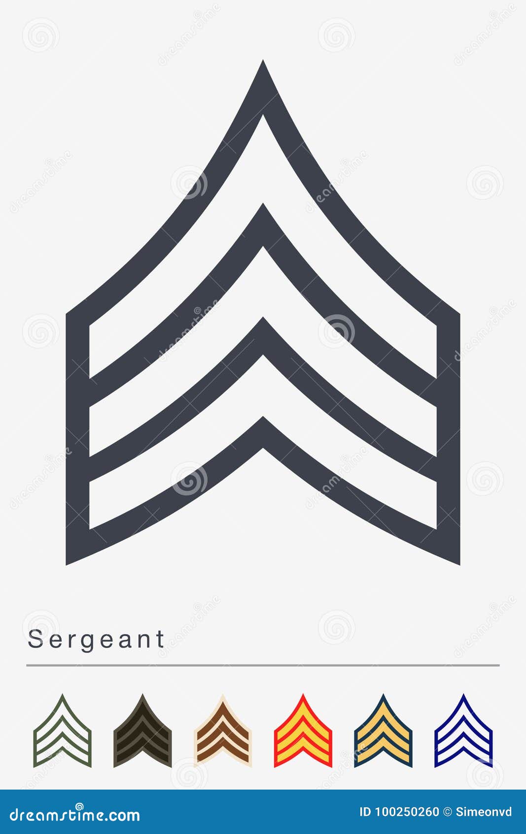 Military Ranks And Insignia Stripes And Chevrons Of Army Stock Vector