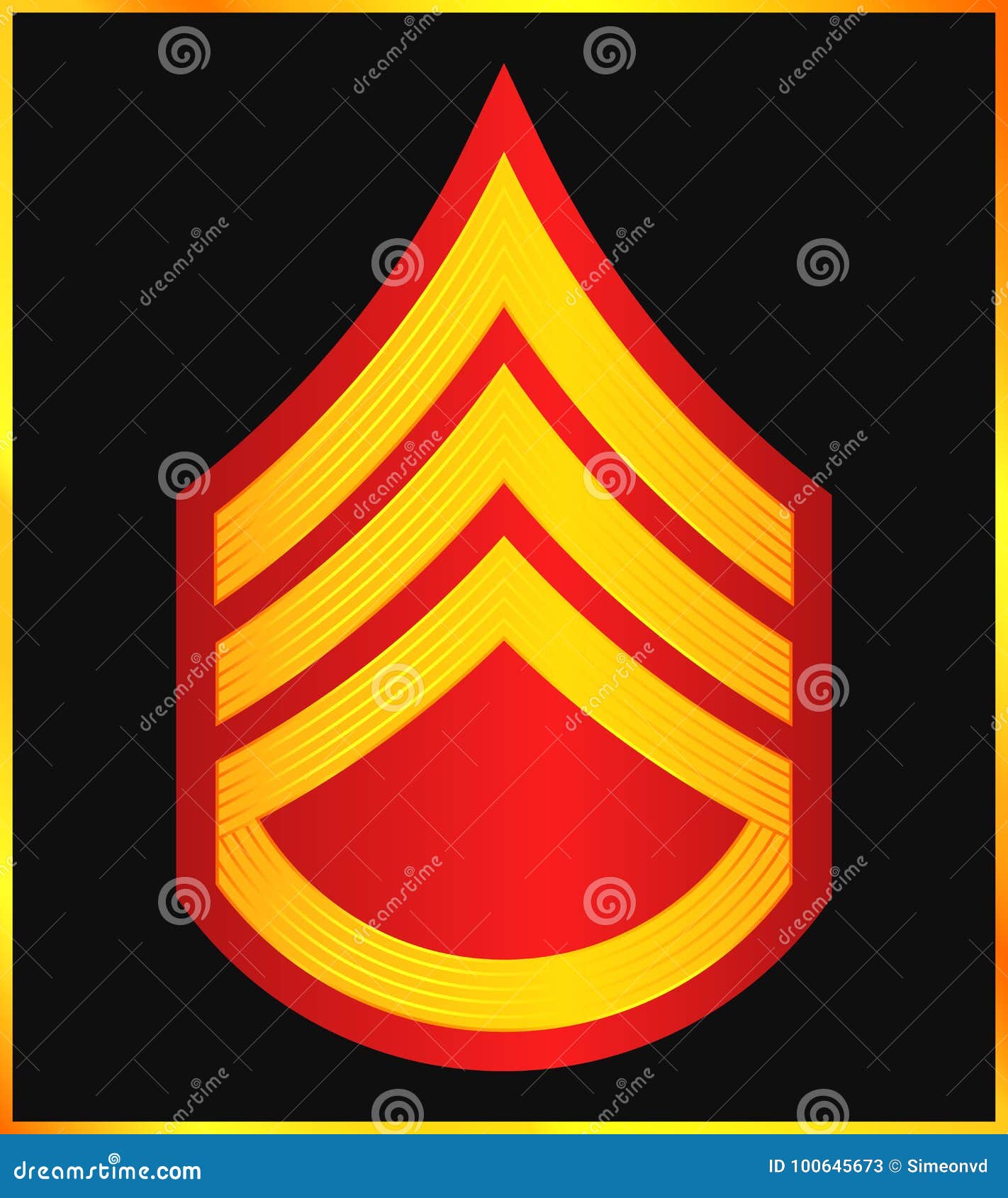 Military Ranks And Insignia Stripes And Chevrons Of Army Stock Vector