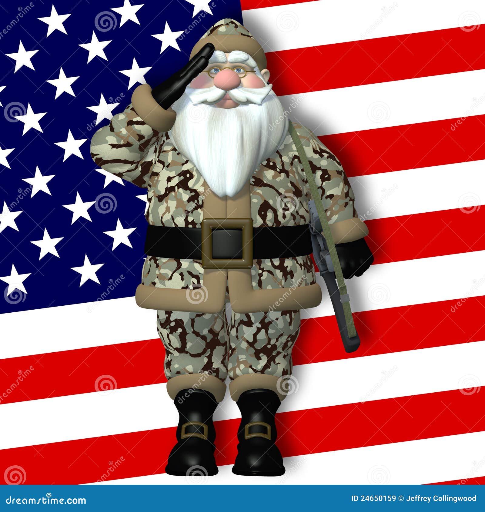Military Santa stock illustration. Illustration of