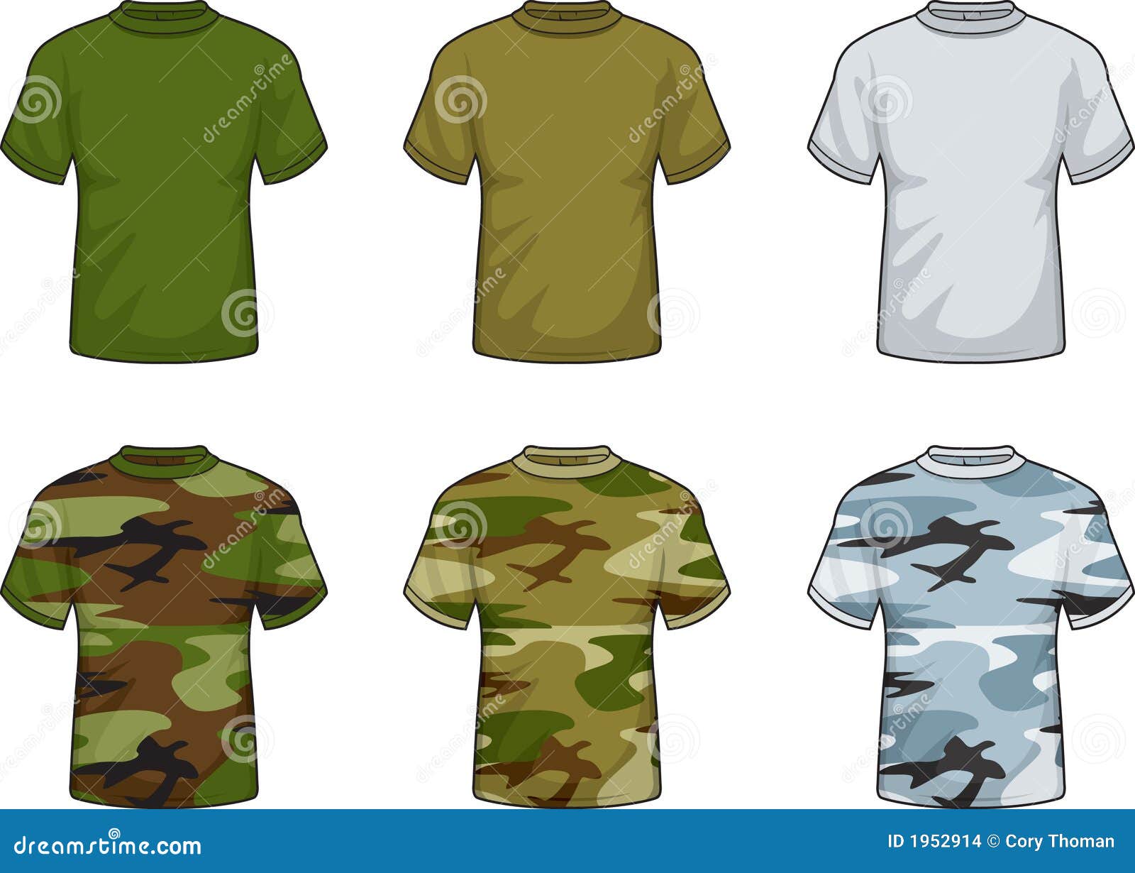 Military Shirts stock vector. Illustration of vector, clip - 1952914