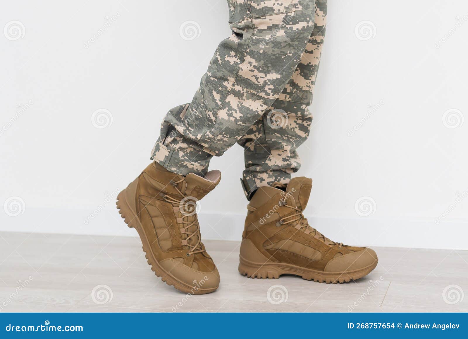Military Shoes and Legs, Legs of a Soldier in Shoes Stock Photo Image