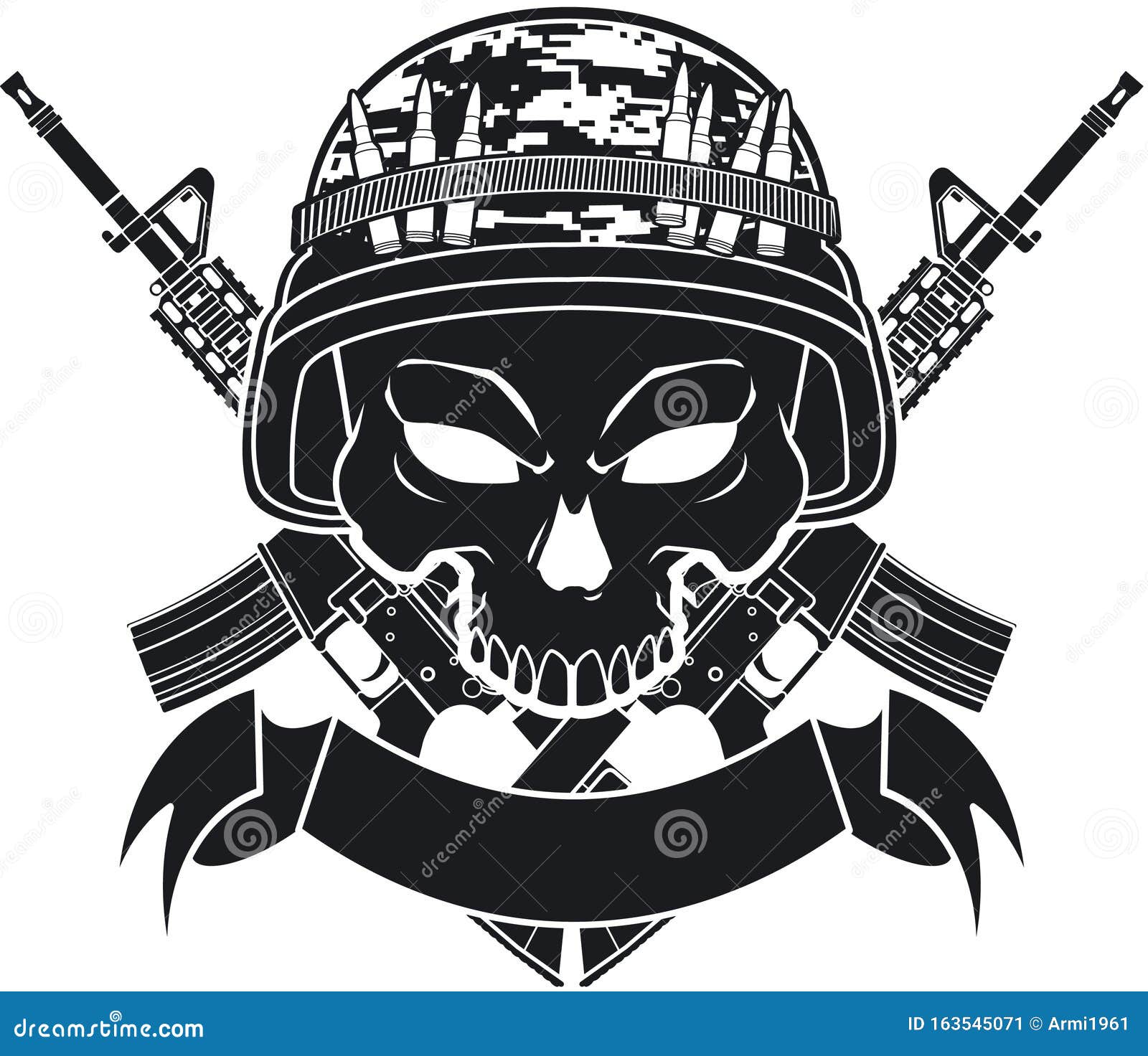 Military skull image stock vector. Illustration of forces - 163545071