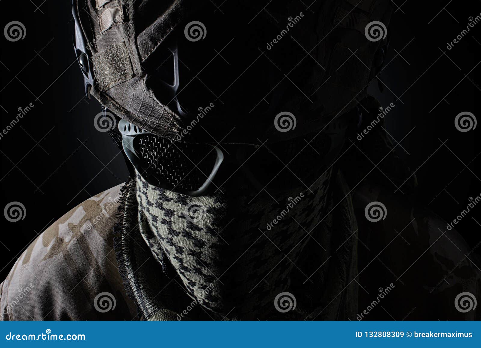 Military Soldier Equipped Face Stock Image Image Of Explosion