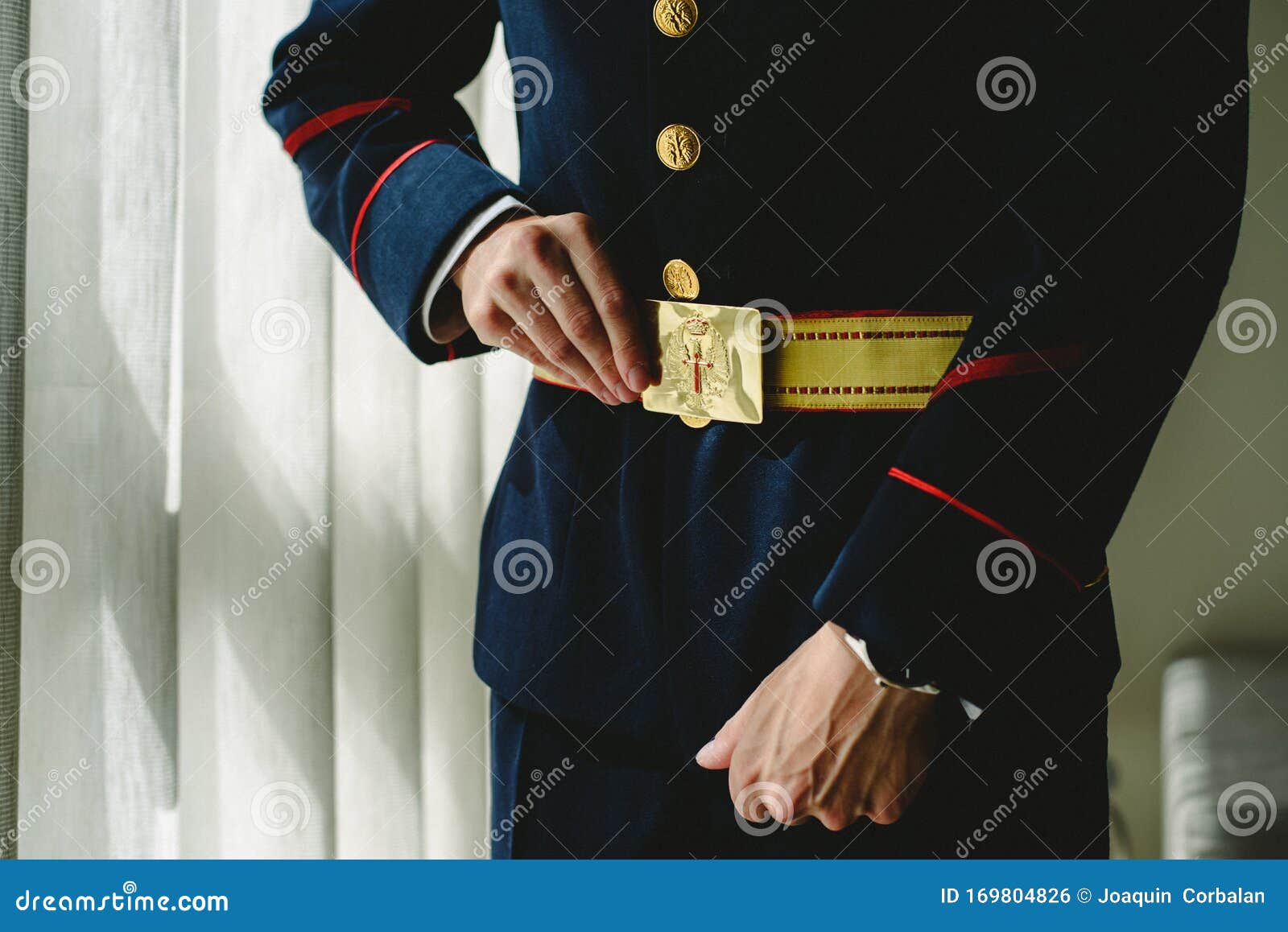 Military Soldier Wearing His Dress Uniform Stock Photo - Image of army ...