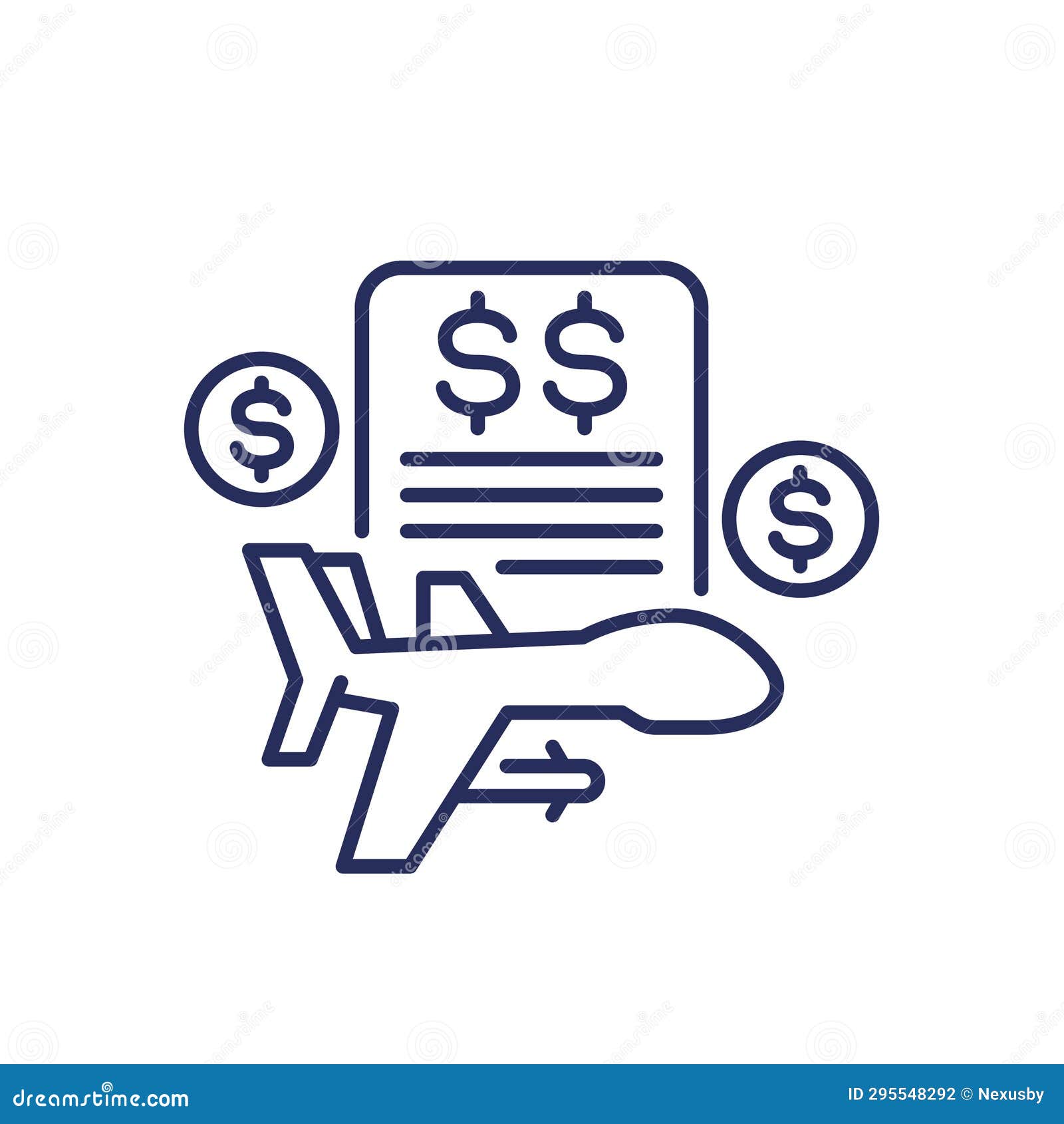 military spending line icon on white