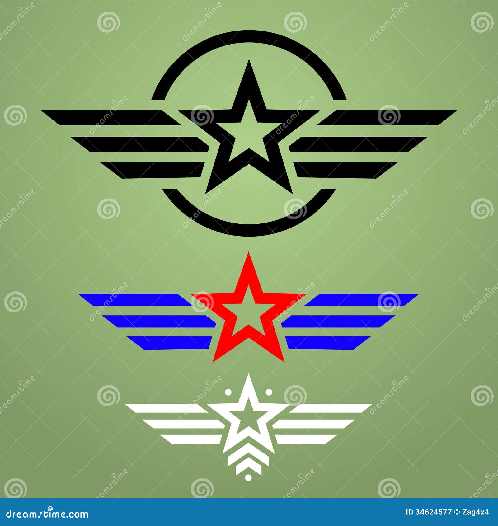 Military Style Emblem Set Stock Illustration Illustration Of Country 34624577